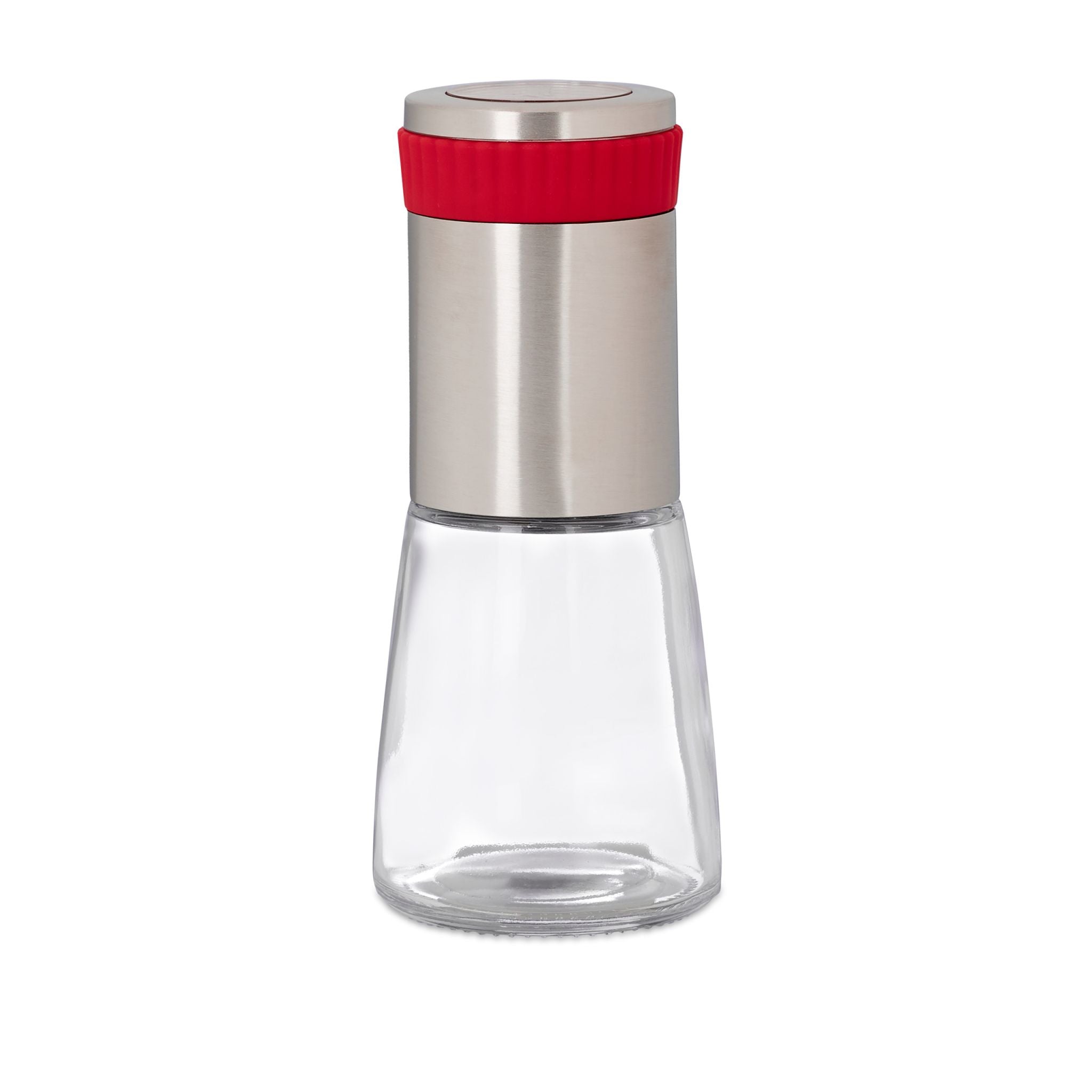 Chilimühle mit Kräutermahlwerk Rot-Silber-Transparent von Relaxdays
