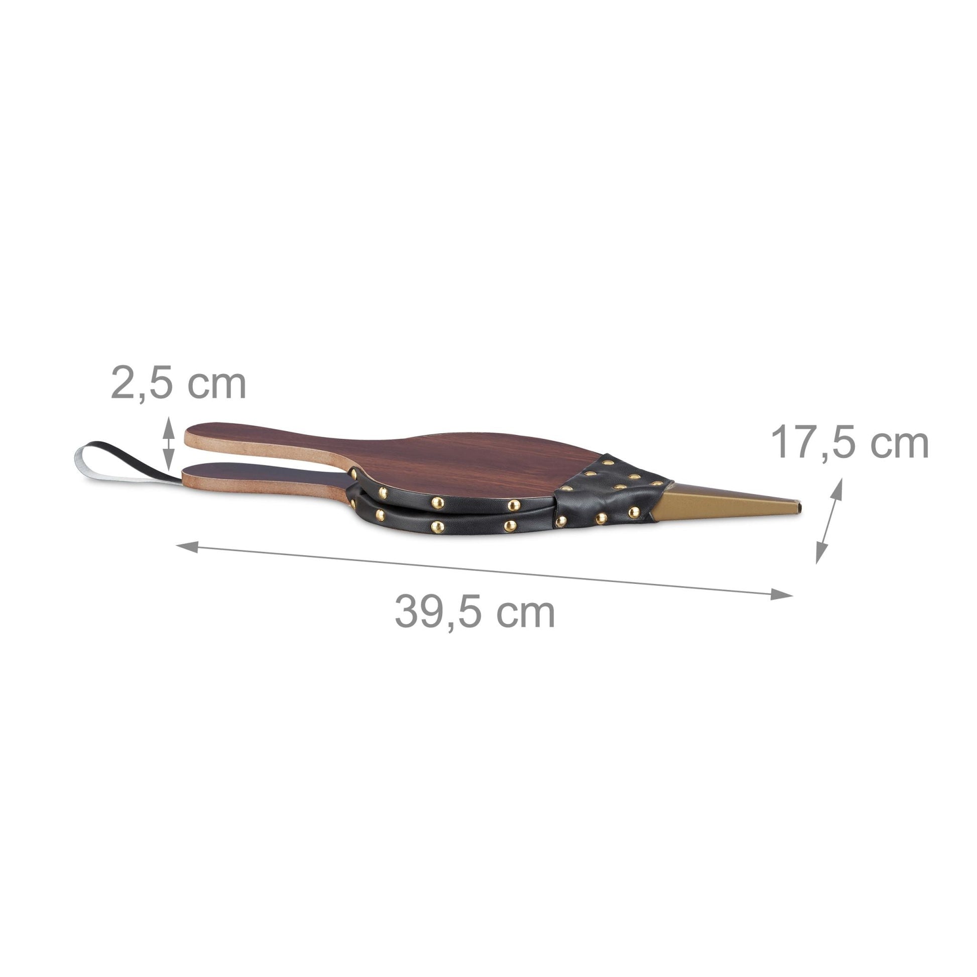 Blasebalg Kamin Braun-Gold-Schwarz von Relaxdays