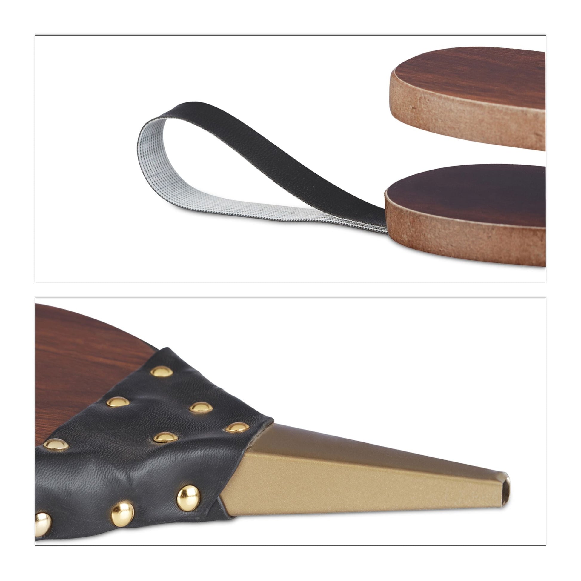 Blasebalg Kamin Braun-Gold-Schwarz von Relaxdays