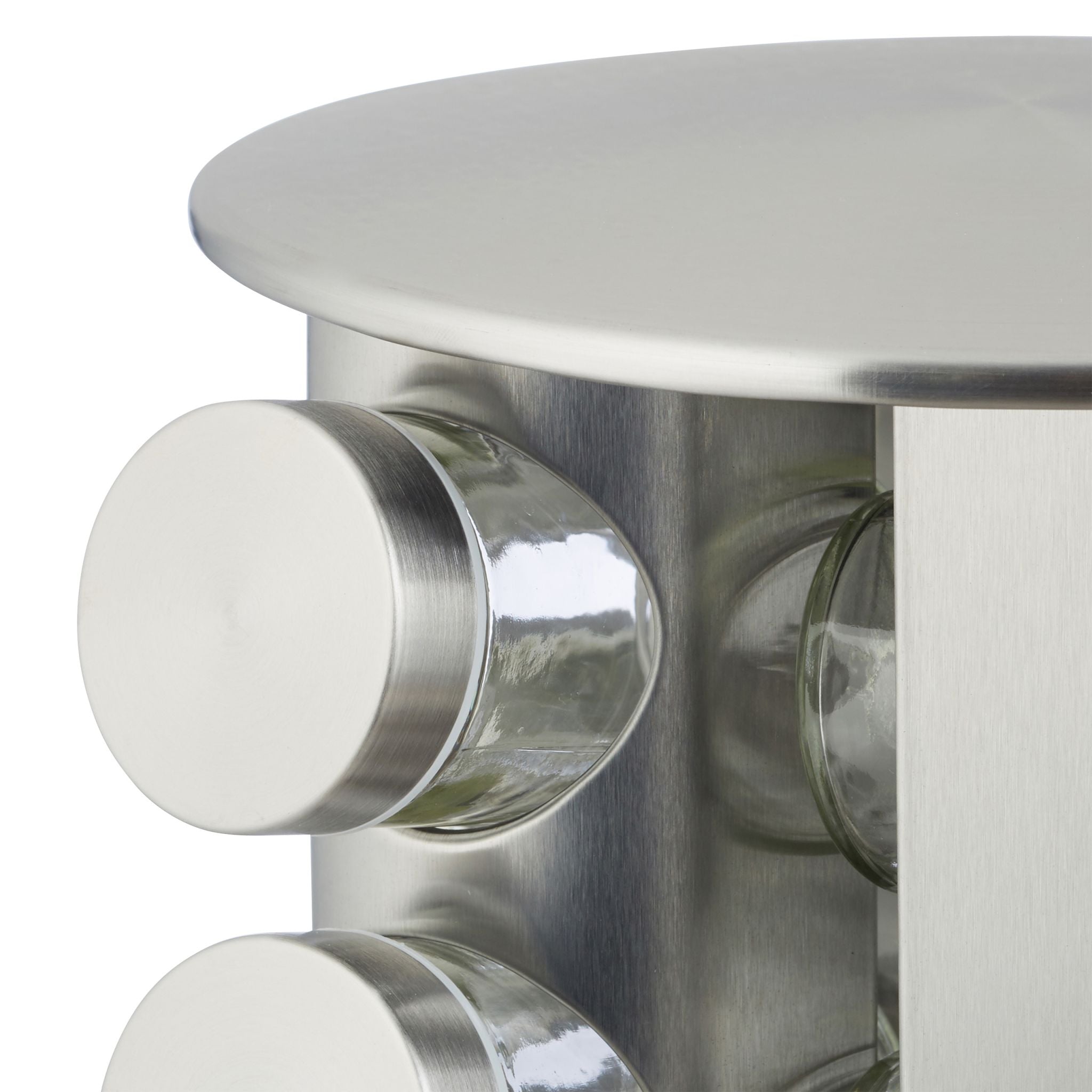 Gewürzregal drehbar Silber-Transparent von Relaxdays
