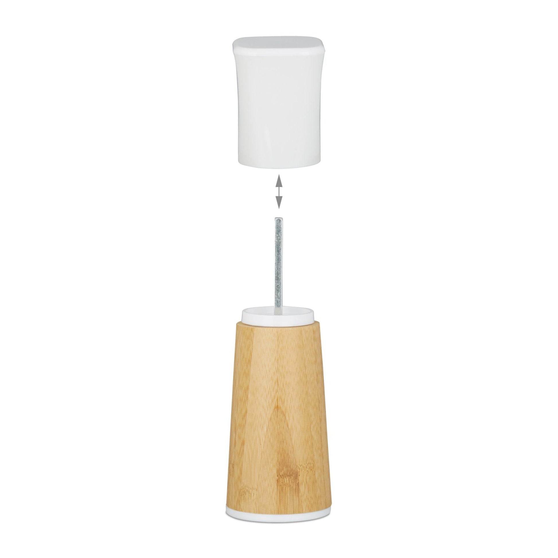 Pfeffermühle manuell 2er-Set Design Weiss-Hellbraun-Schwarz von Relaxdays