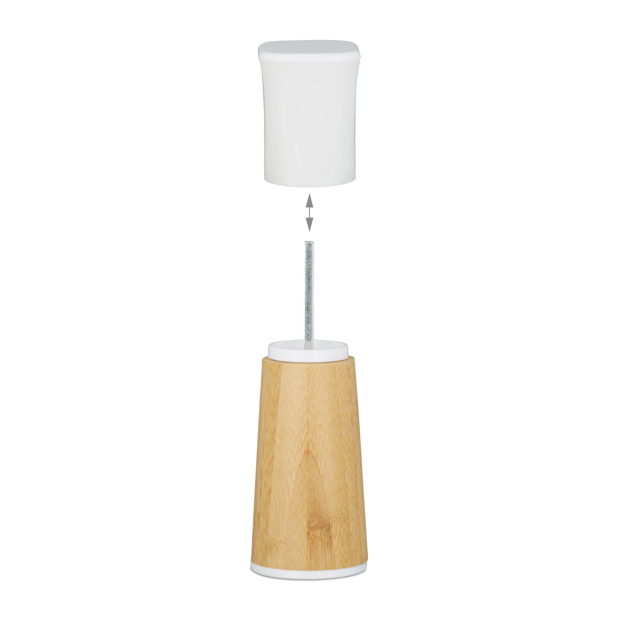 Pfeffermühle manuell 2er-Set Design Weiss-Hellbraun-Schwarz von Relaxdays