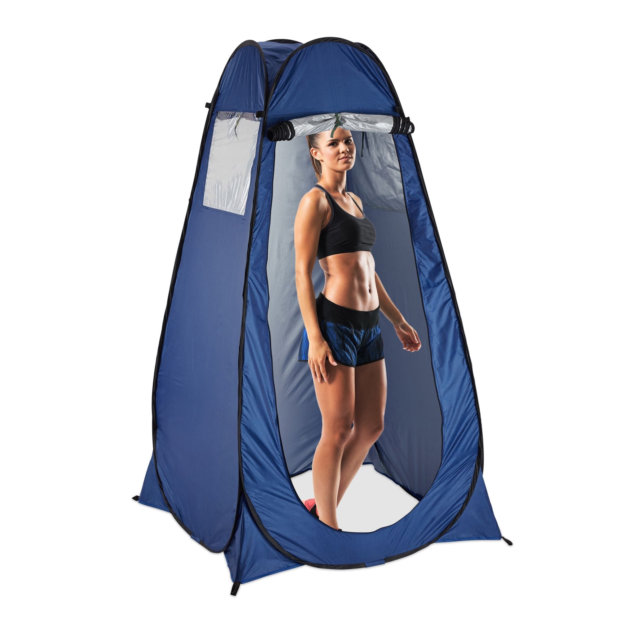 Pop-Up Umkleidezelt Dunkelblau-Transparent