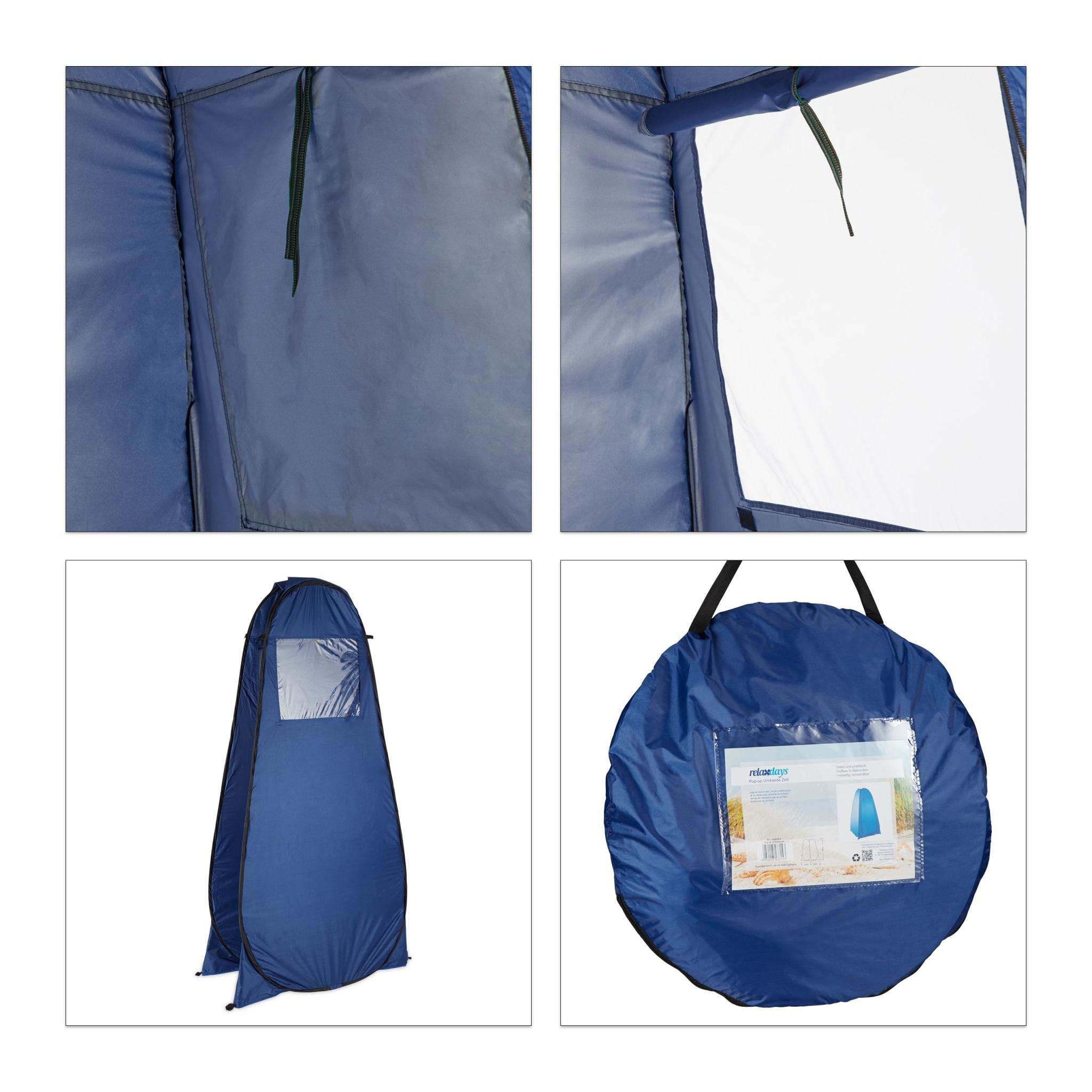 Pop-Up Umkleidezelt Dunkelblau-Transparent