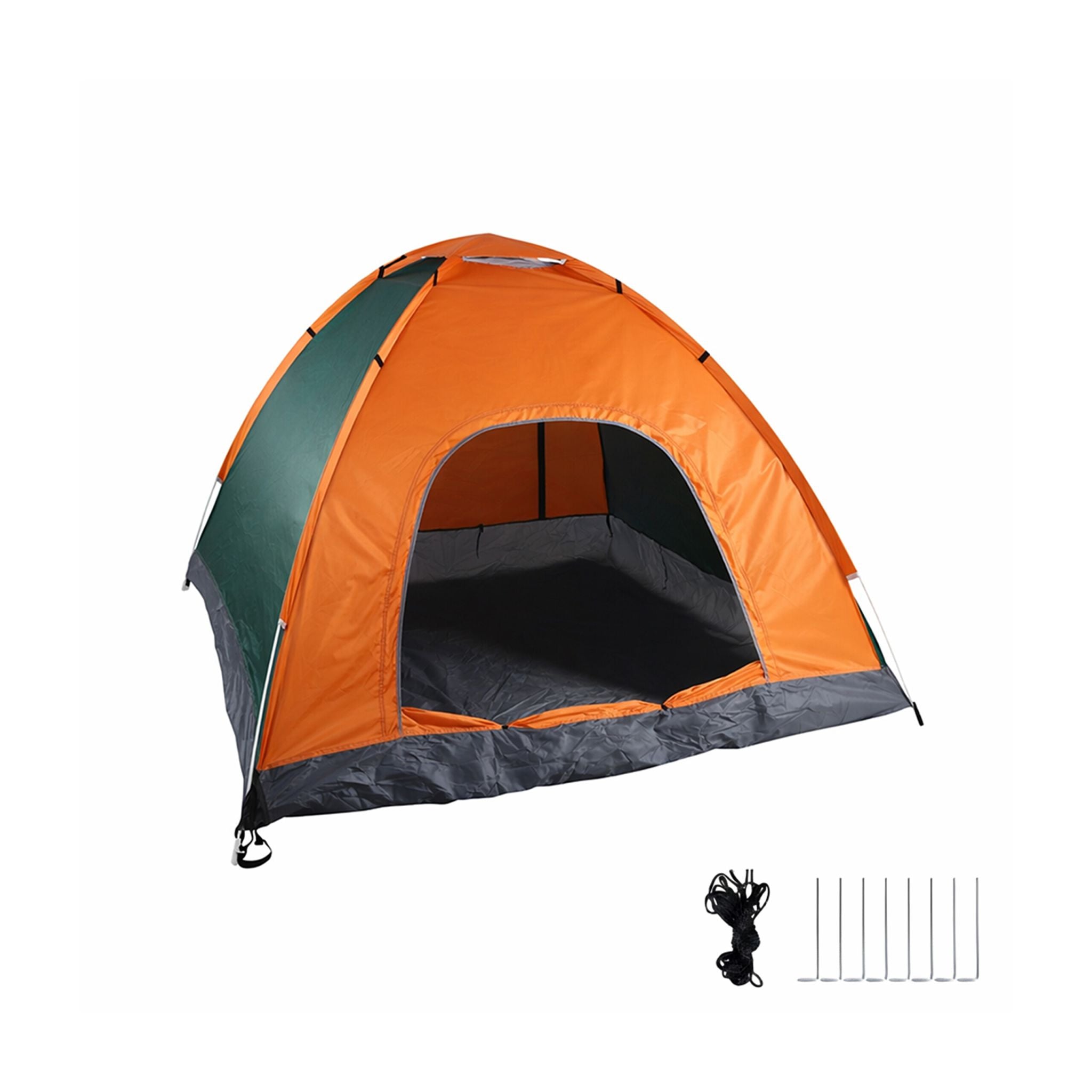 Pop Up Zelt Strand Dunkelgrün-Orange-Grau