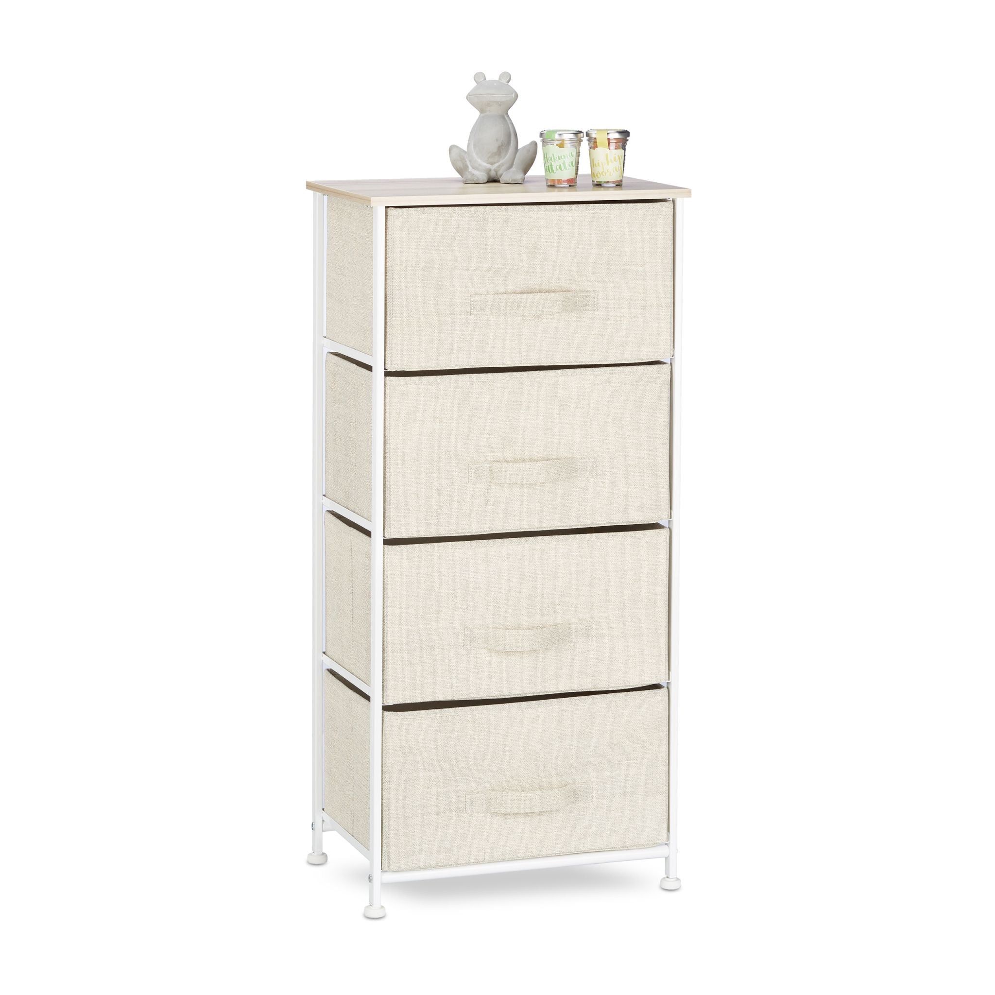 Regalsystem Weiss-Creme-Hellbraun von Relaxdays