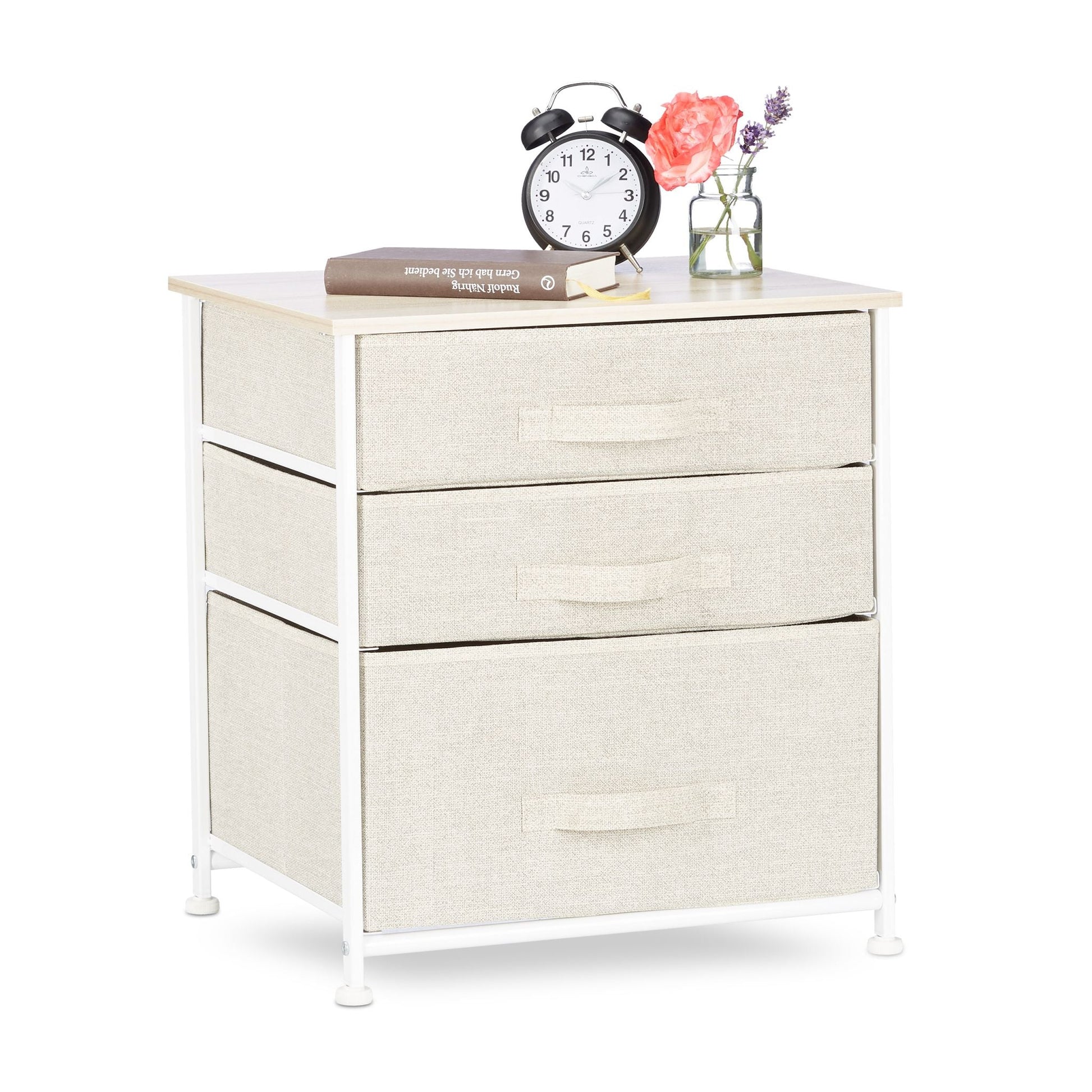 Regalsystem Weiss-Creme-Hellbraun von Relaxdays