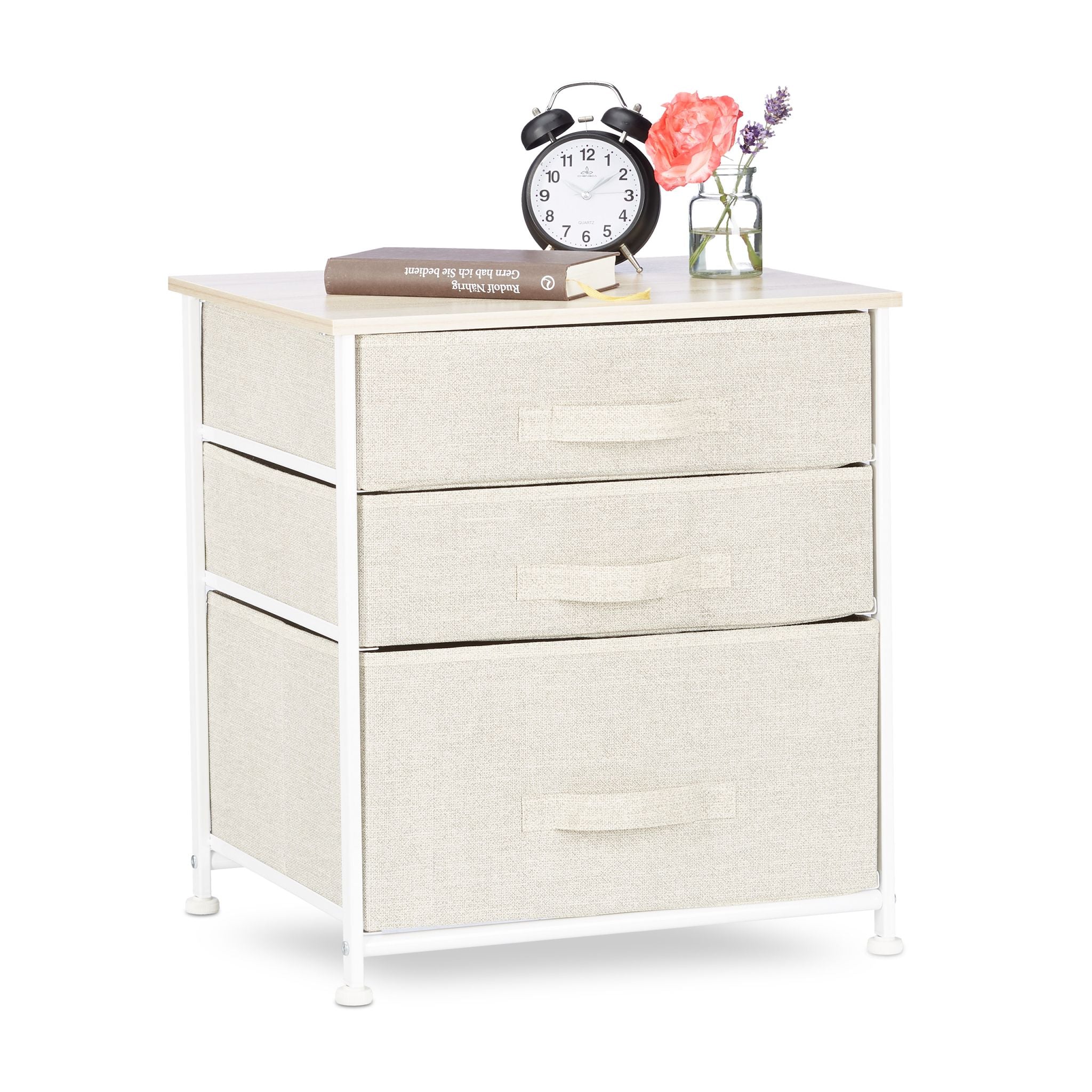 Regalsystem Weiss-Creme-Hellbraun von Relaxdays