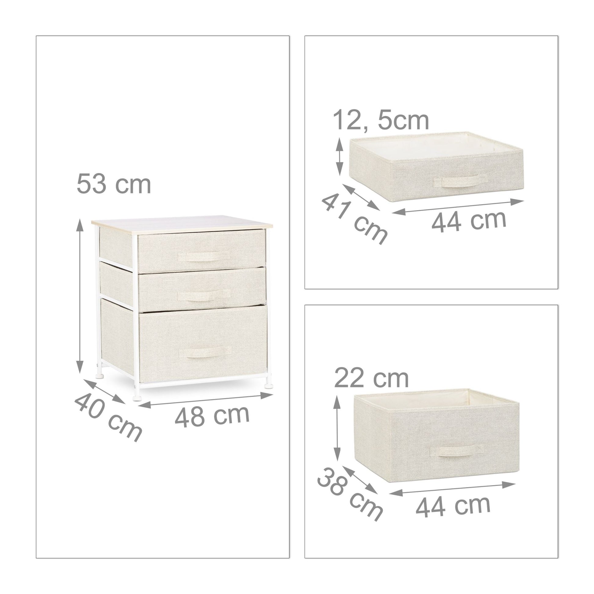 Regalsystem Weiss-Creme-Hellbraun von Relaxdays