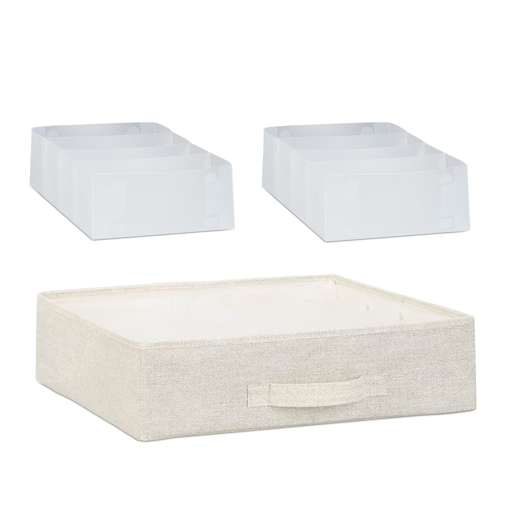 Regalsystem Weiss-Creme-Hellbraun von Relaxdays