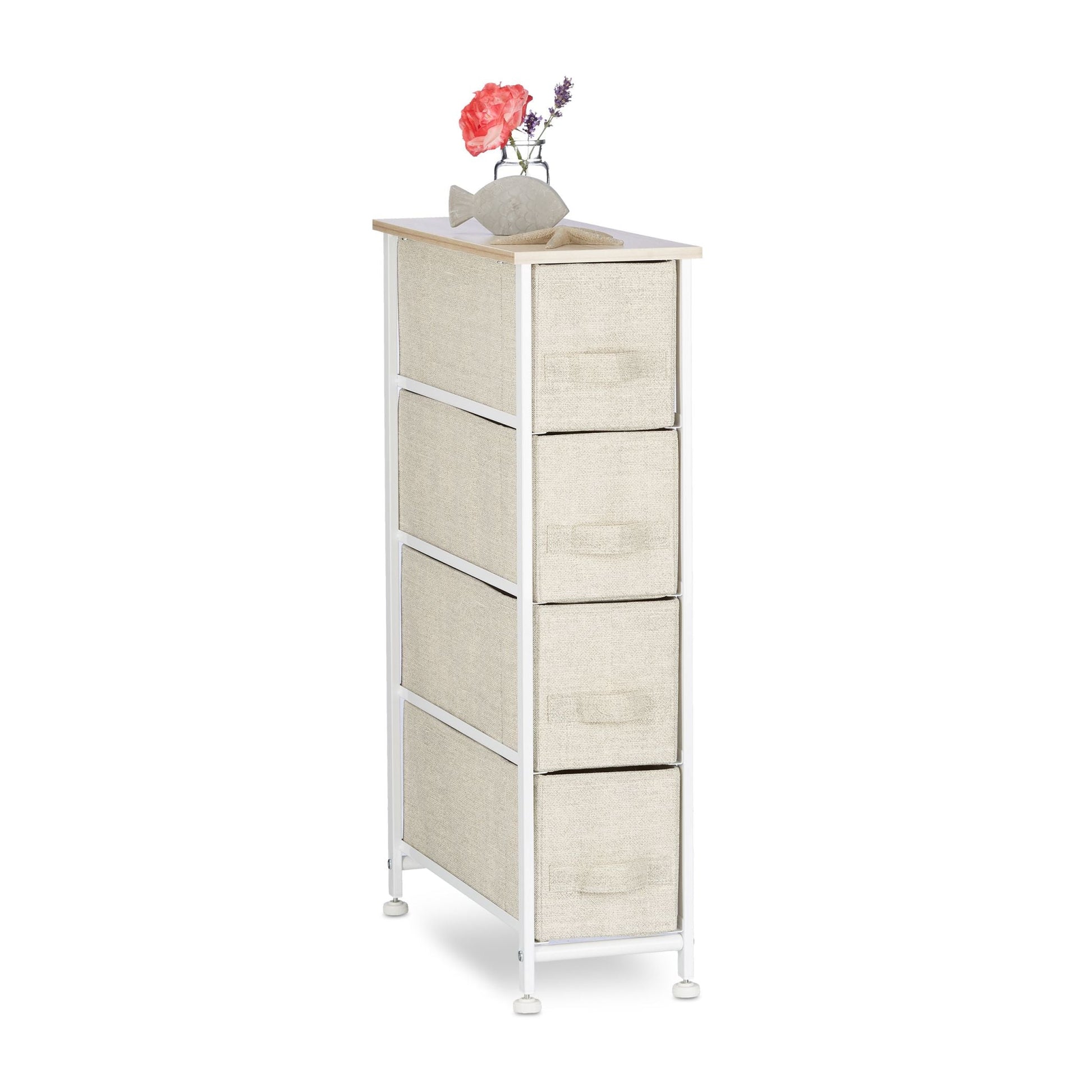 Regalsystem Weiss-Creme-Hellbraun von Relaxdays