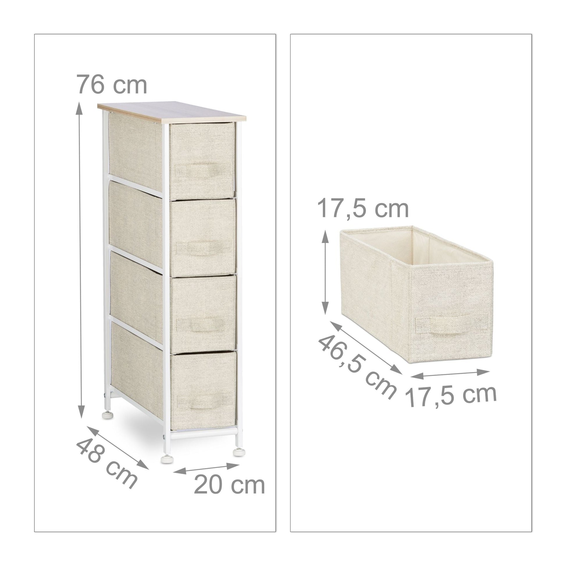Regalsystem Weiss-Creme-Hellbraun von Relaxdays