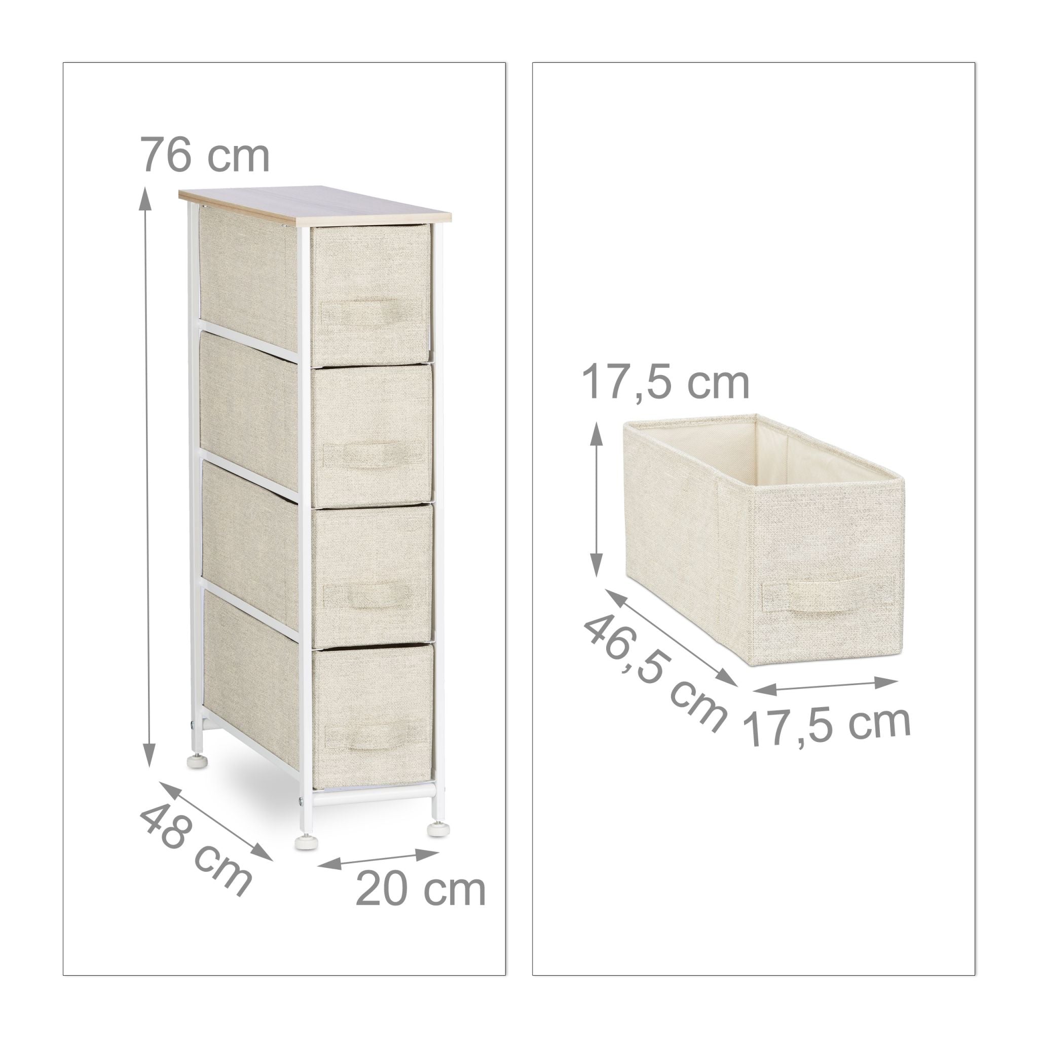 Regalsystem Weiss-Creme-Hellbraun von Relaxdays