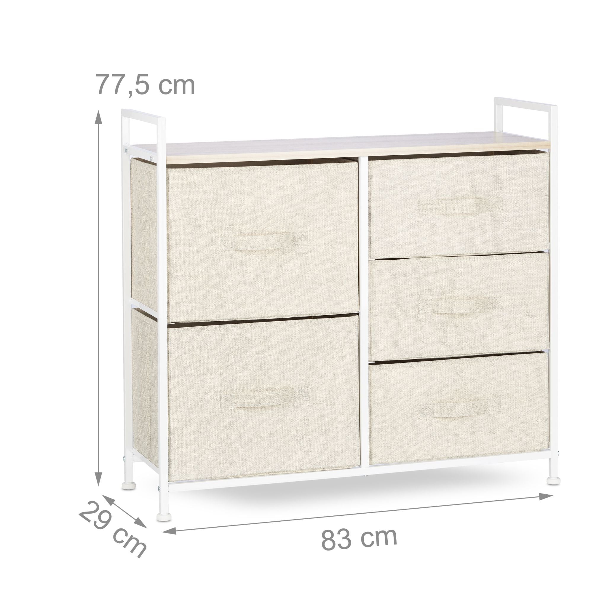 Regalsystem Weiss-Creme-Hellbraun von Relaxdays