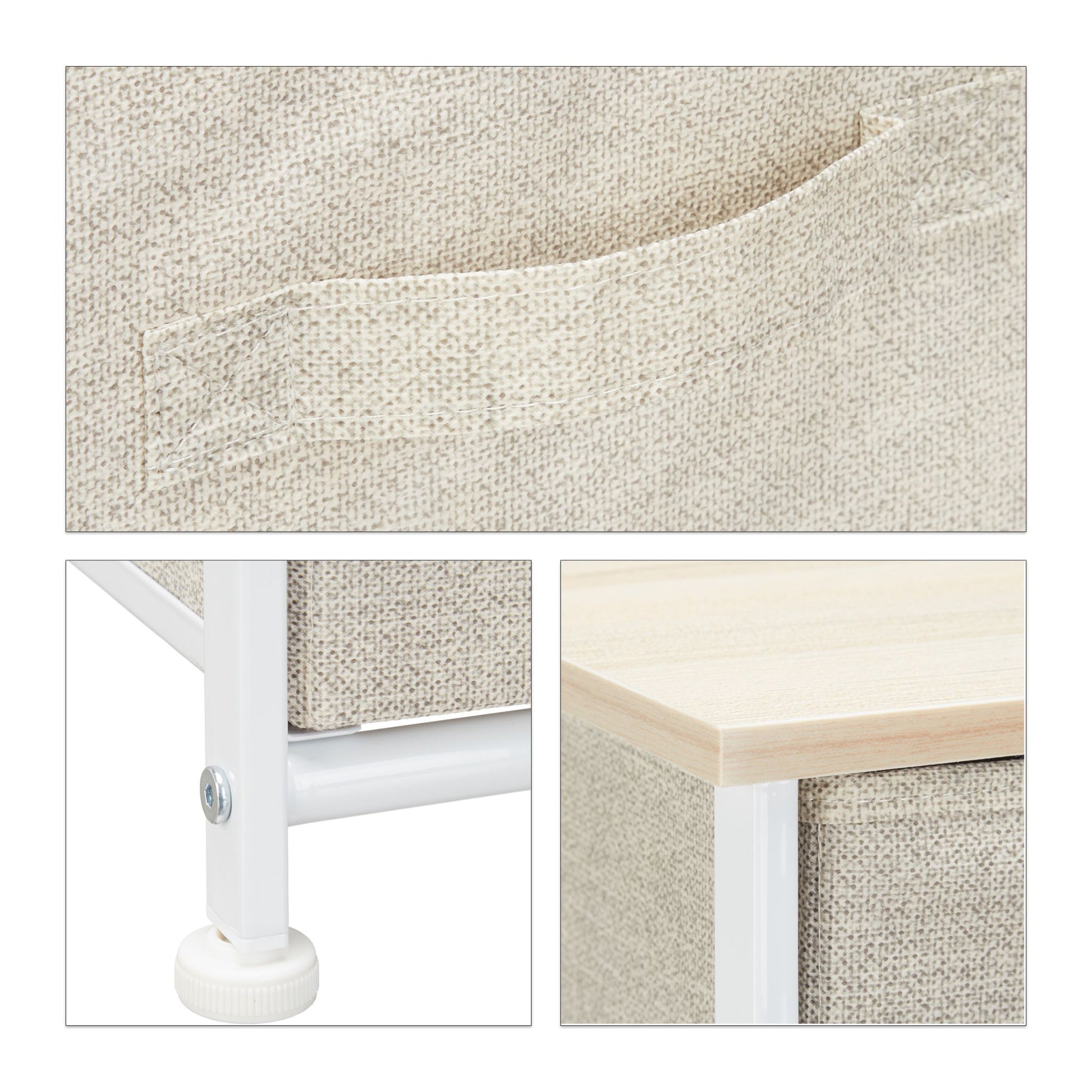 Regalsystem Weiss-Creme-Hellbraun von Relaxdays