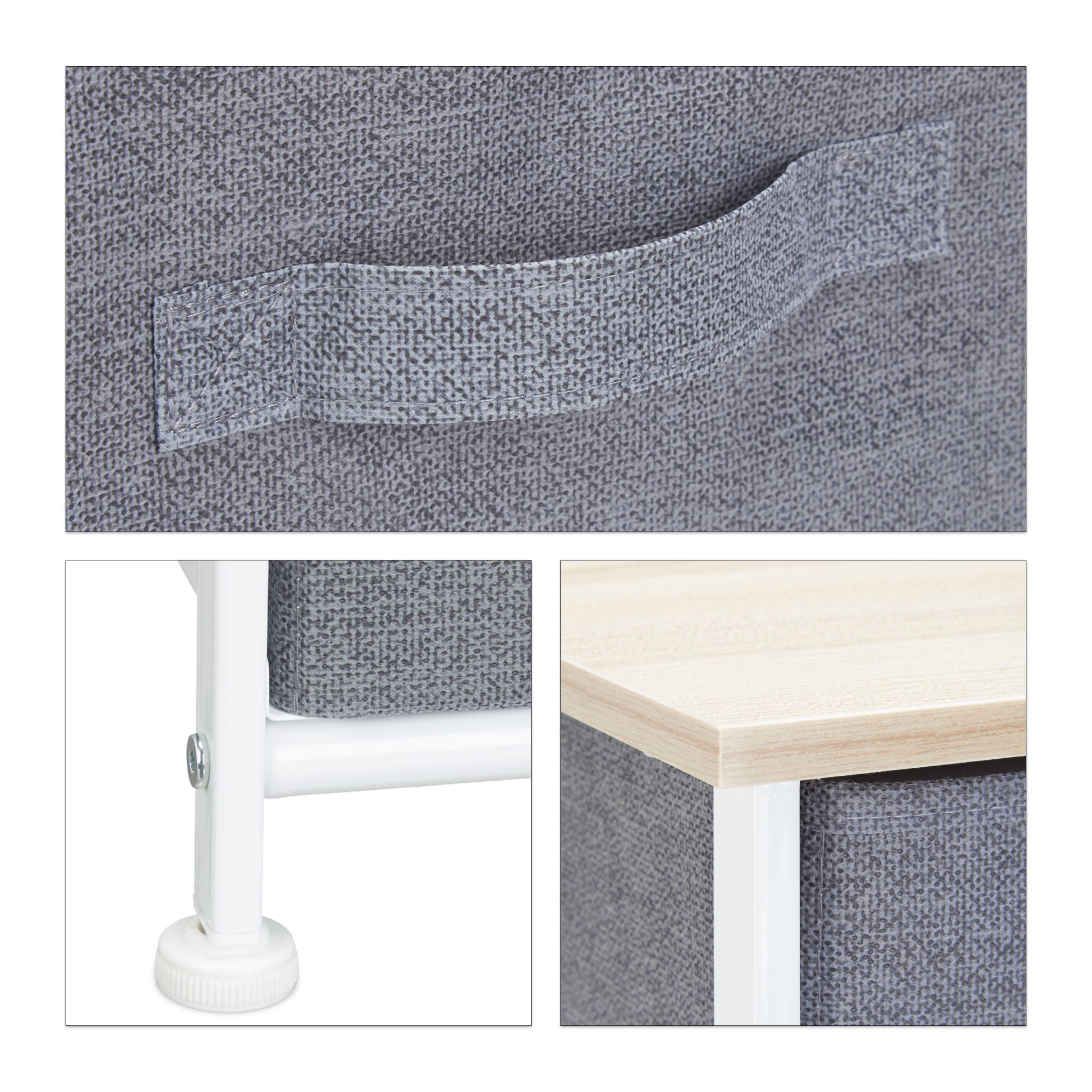 Regalsystem Weiss-Hellbraun-Grau von Relaxdays