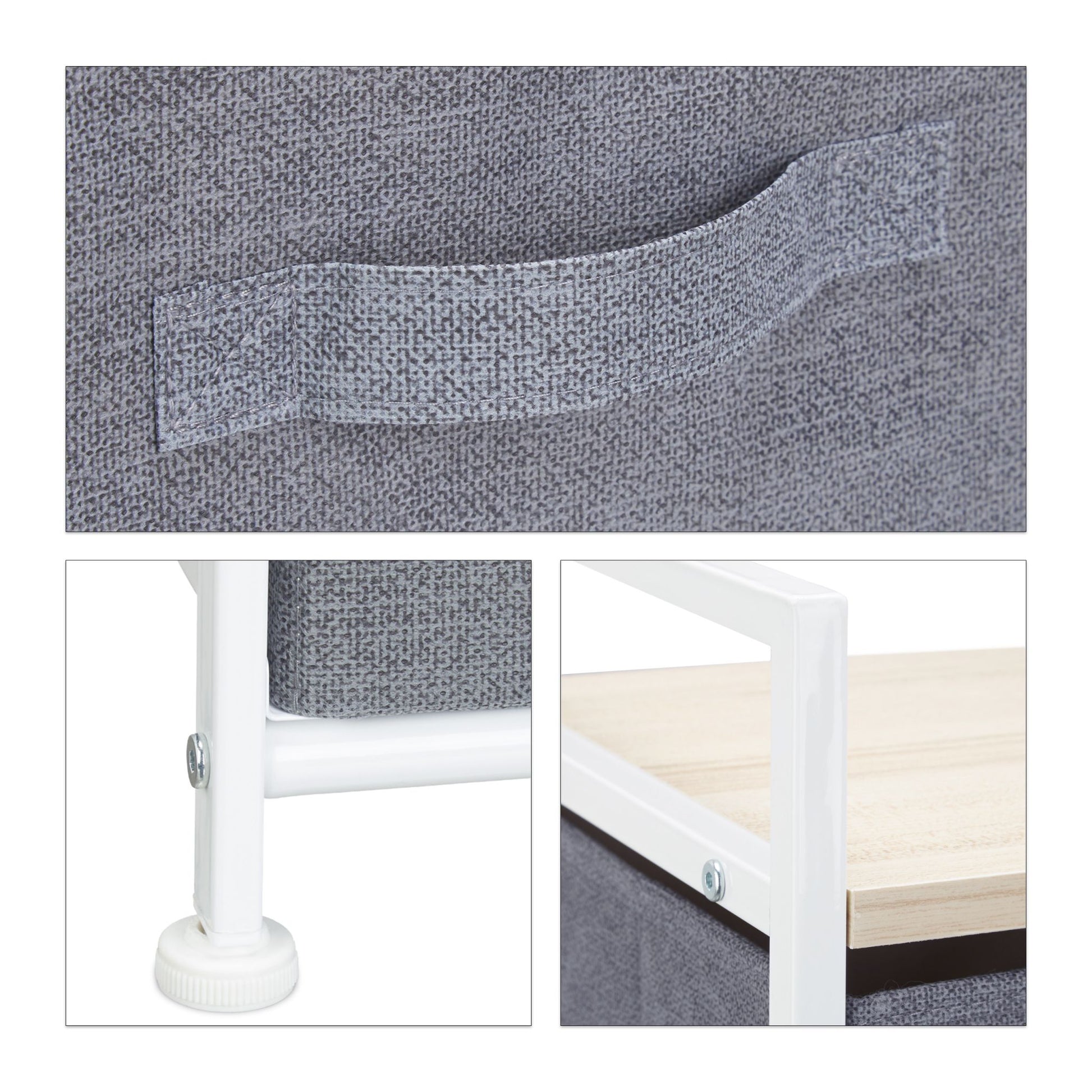 Regalsystem Weiss-Hellbraun-Grau von Relaxdays