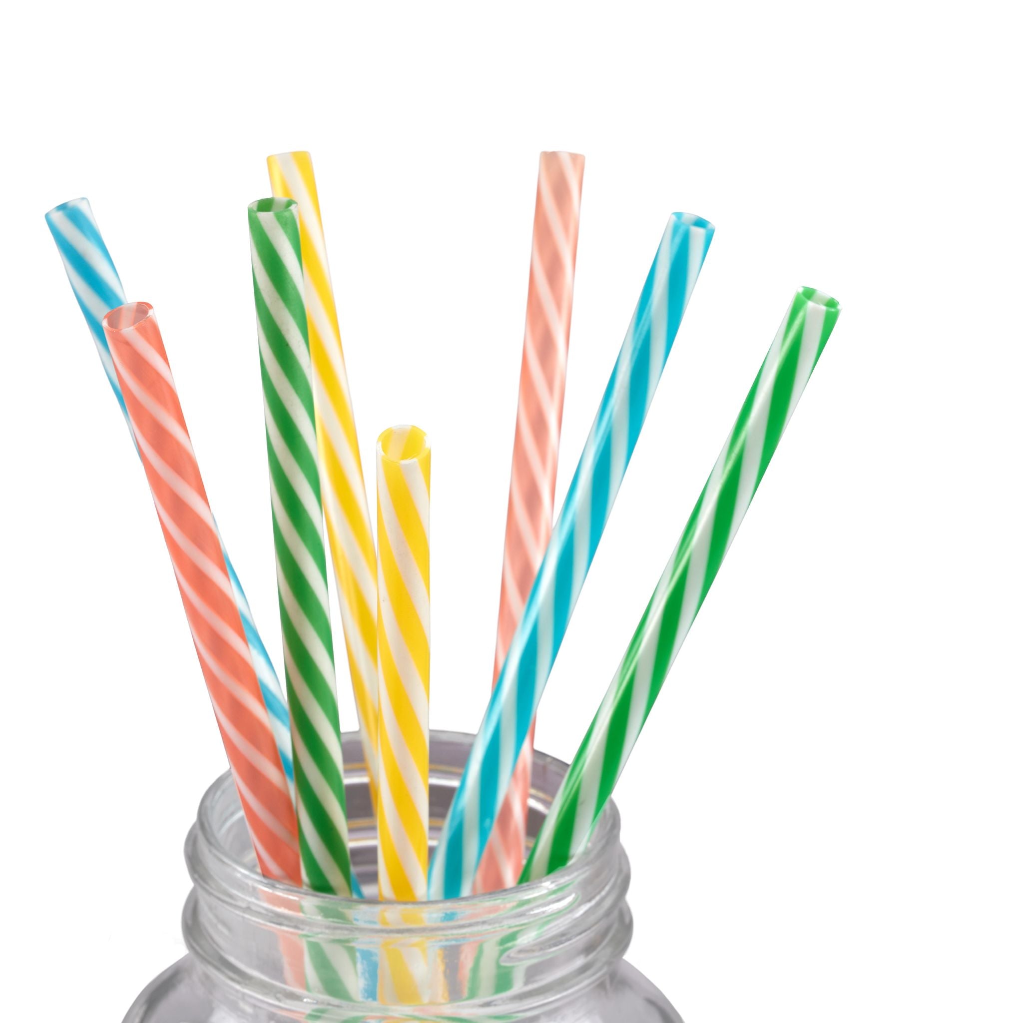 Trinkgläser mit Strohhalm 8er-Set Rot-Transparent-Türkis von Relaxdays