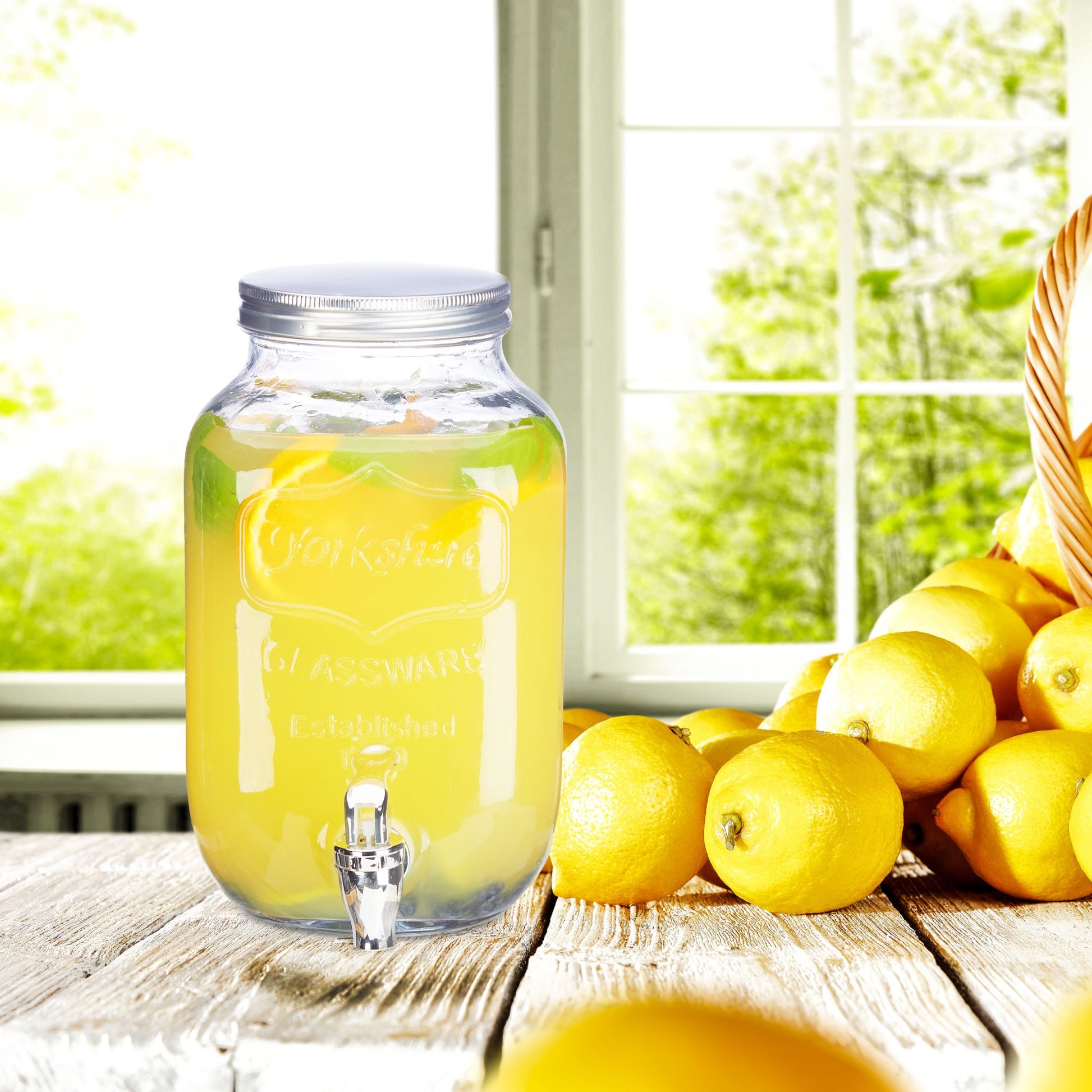 Getränkespender 3,5L Silber-Transparent von Relaxdays