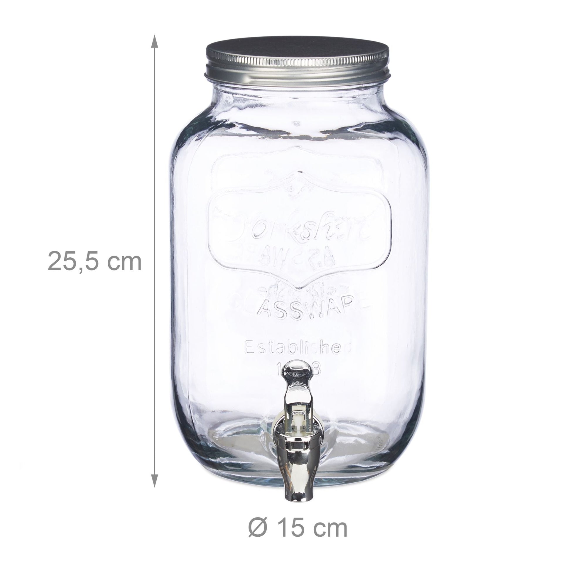 Getränkespender 3,5L Silber-Transparent von Relaxdays