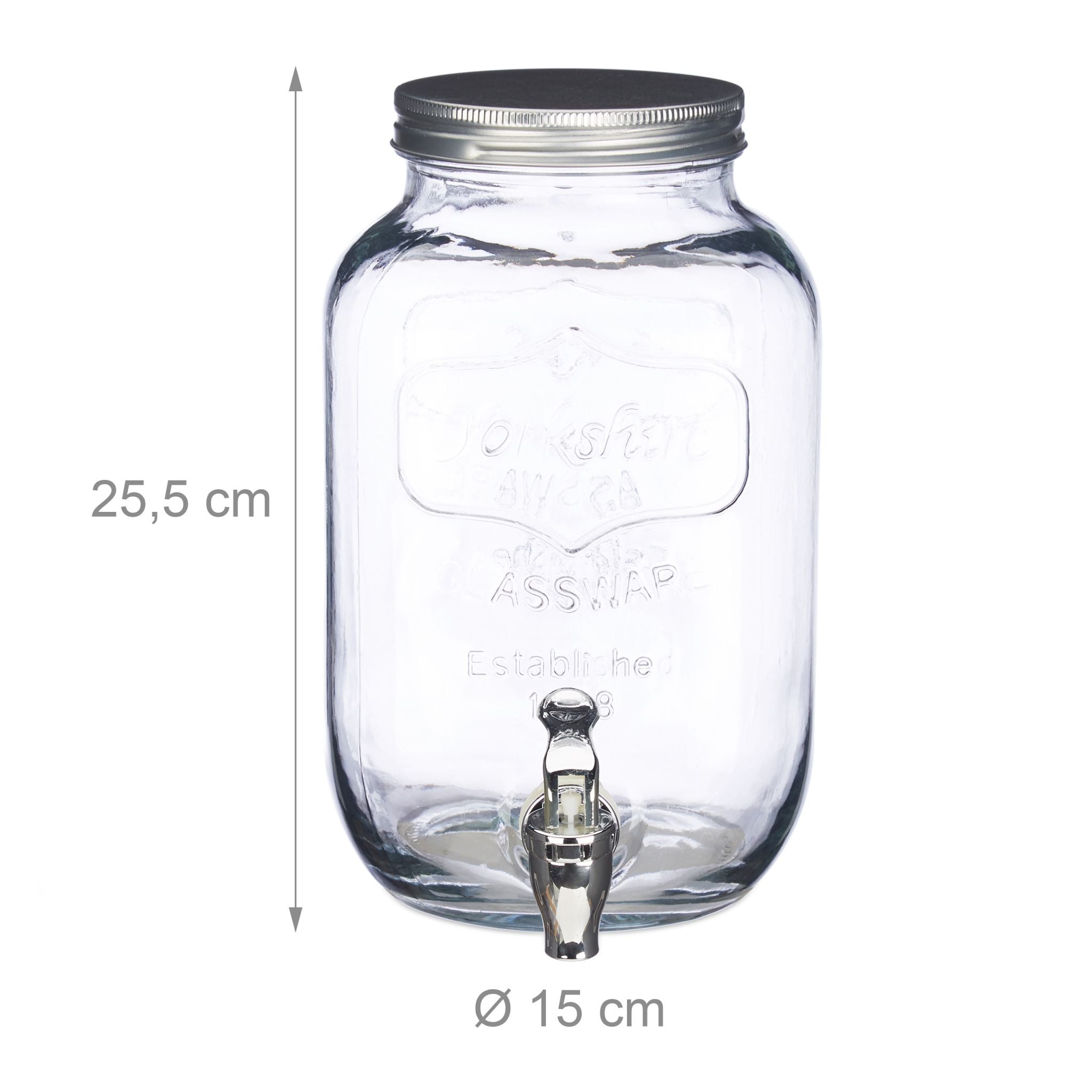 Getränkespender 3,5L Silber-Transparent von Relaxdays