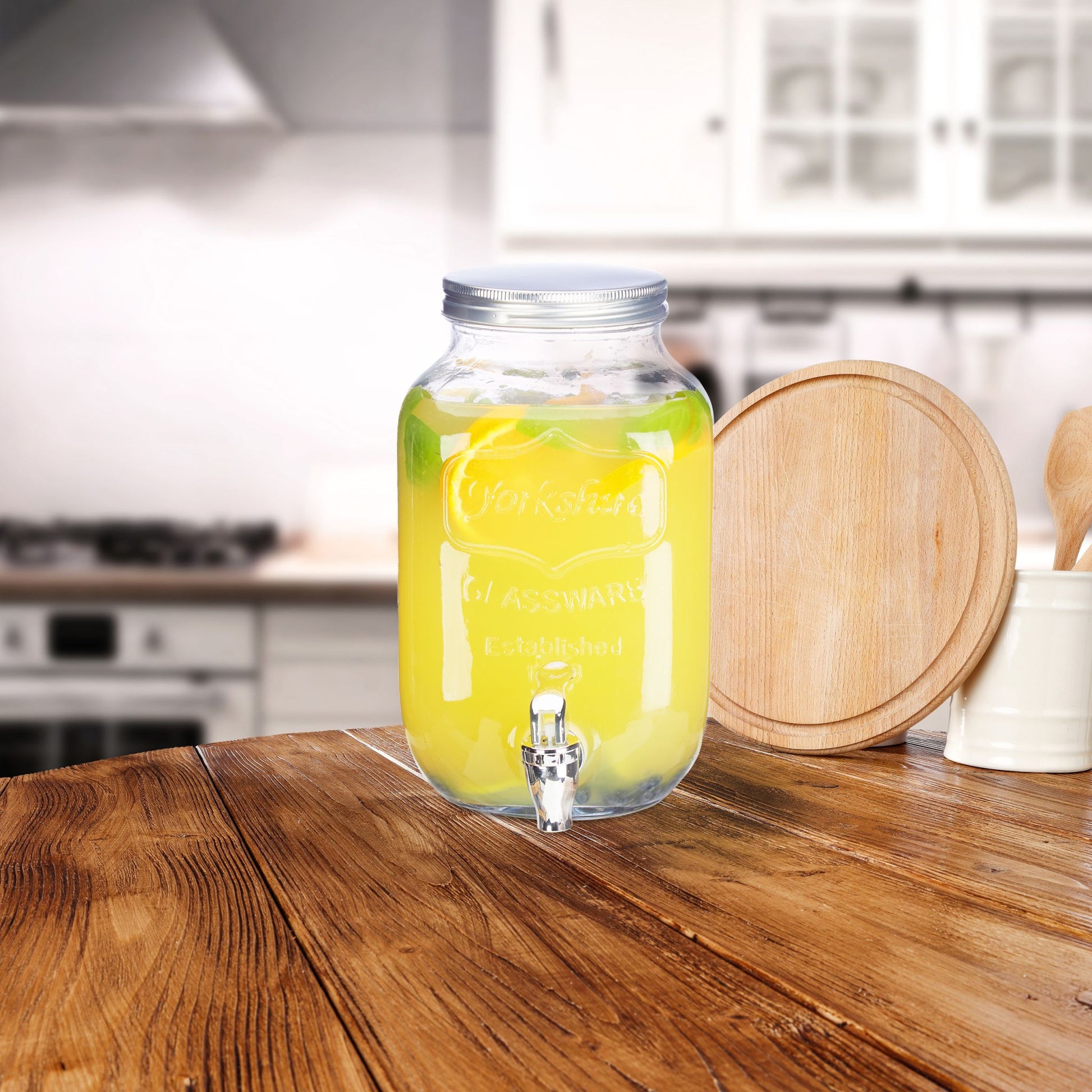 Getränkespender 3,5L Silber-Transparent von Relaxdays