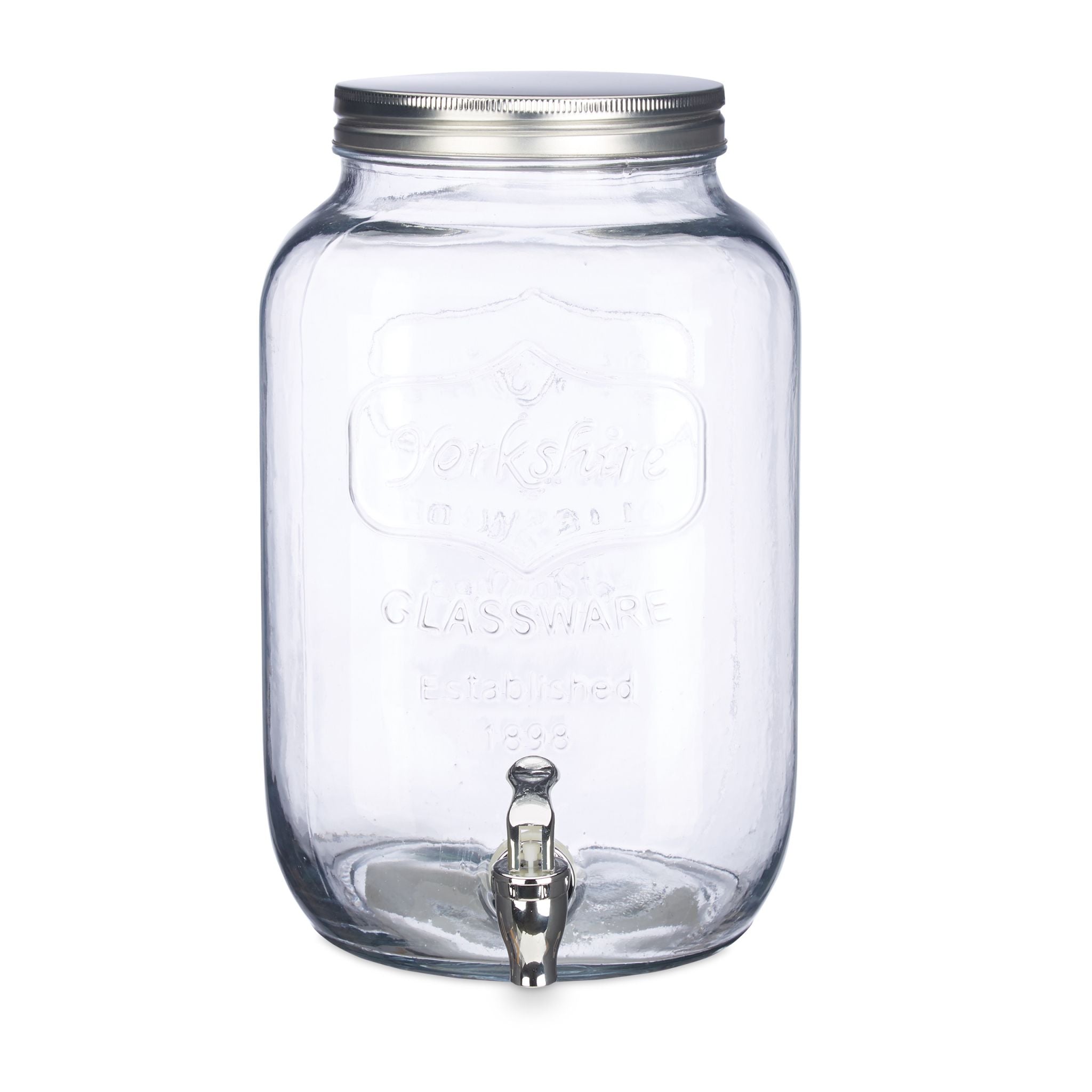 Getränkespender 8L Silber-Transparent von Relaxdays