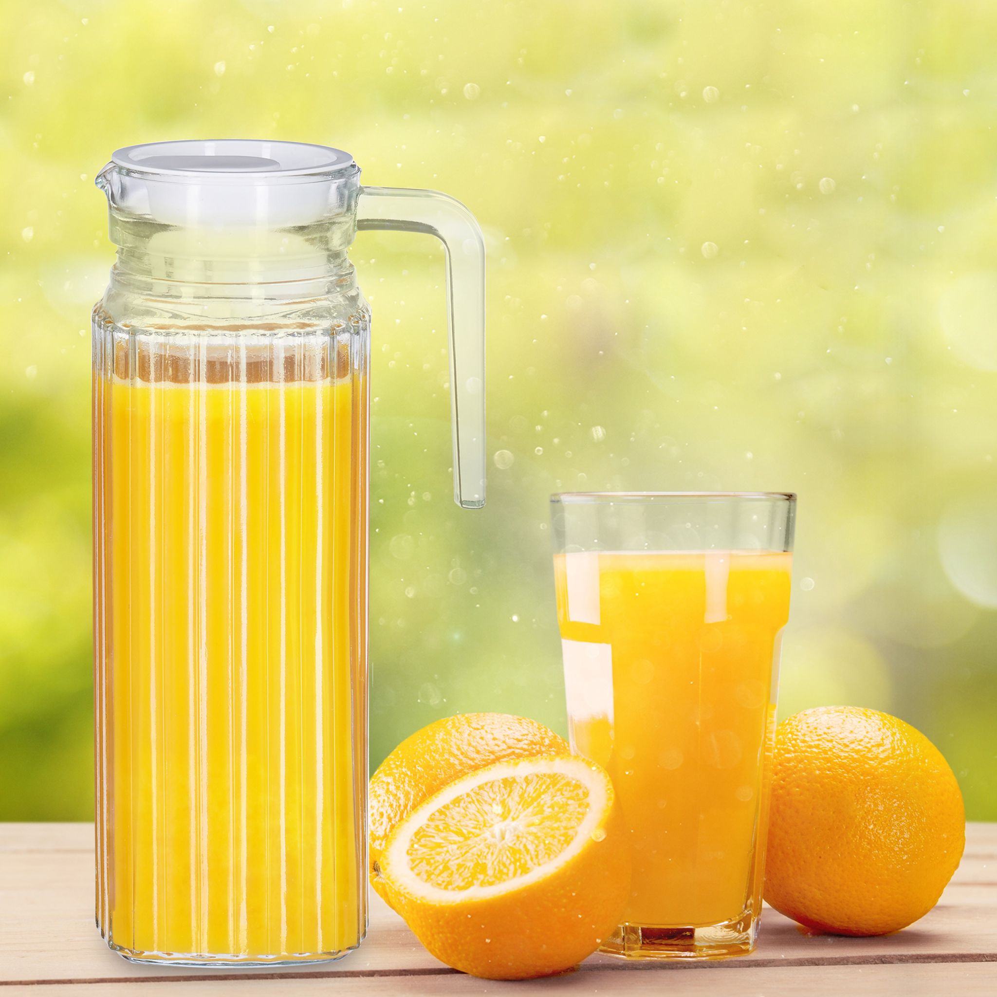 Saftkrug Glas 1L Transparent von Relaxdays