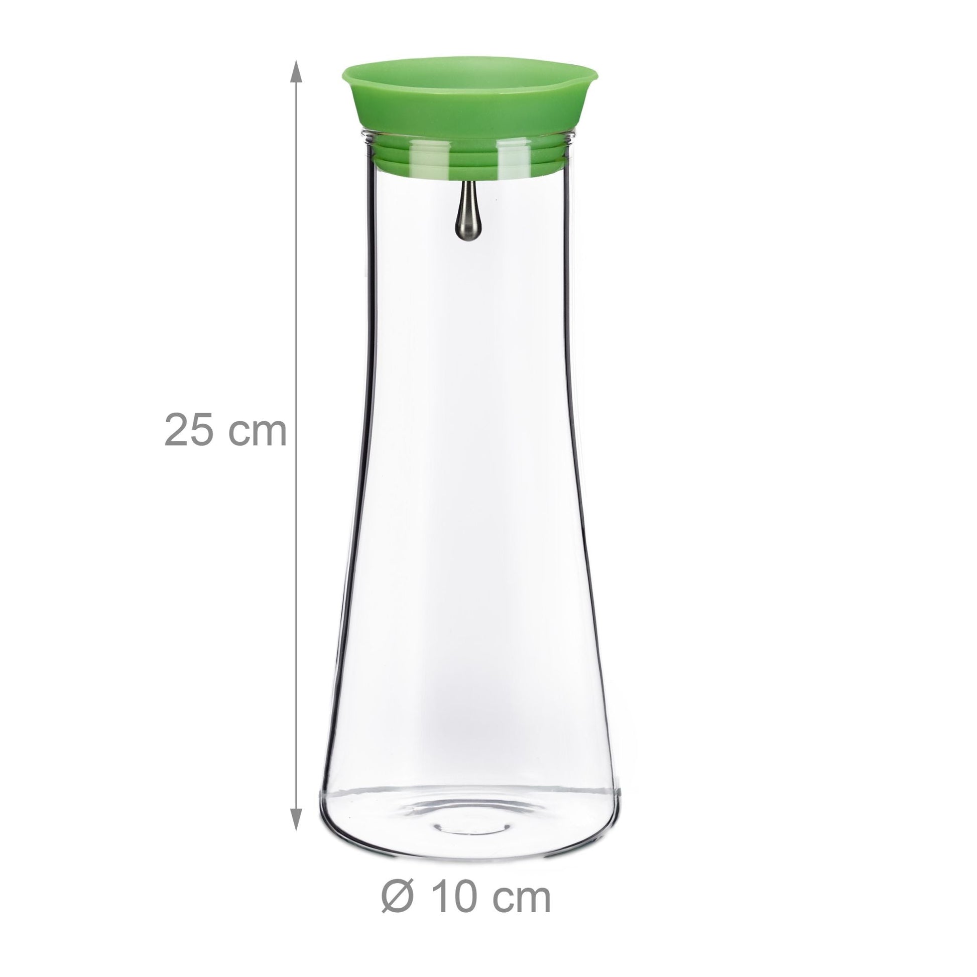 Glaskaraffe 1l zylindrisch Grün-Transparent von Relaxdays