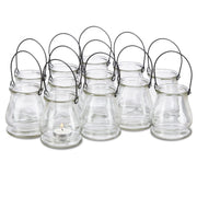 Windlicht Glas 12er-Set Schwarz-Transparent von Relaxdays