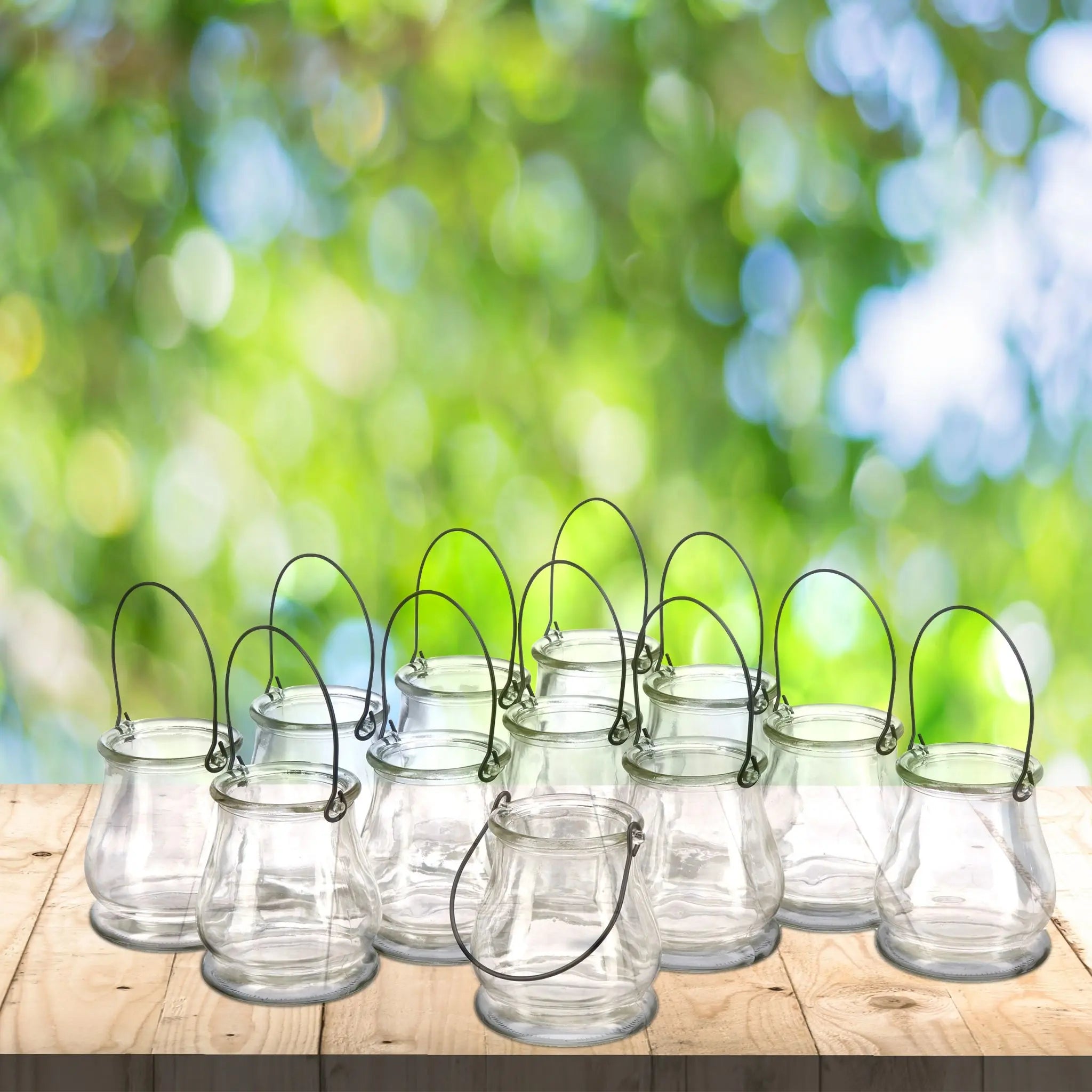 Windlicht Glas 12er-Set Schwarz-Transparent von Relaxdays
