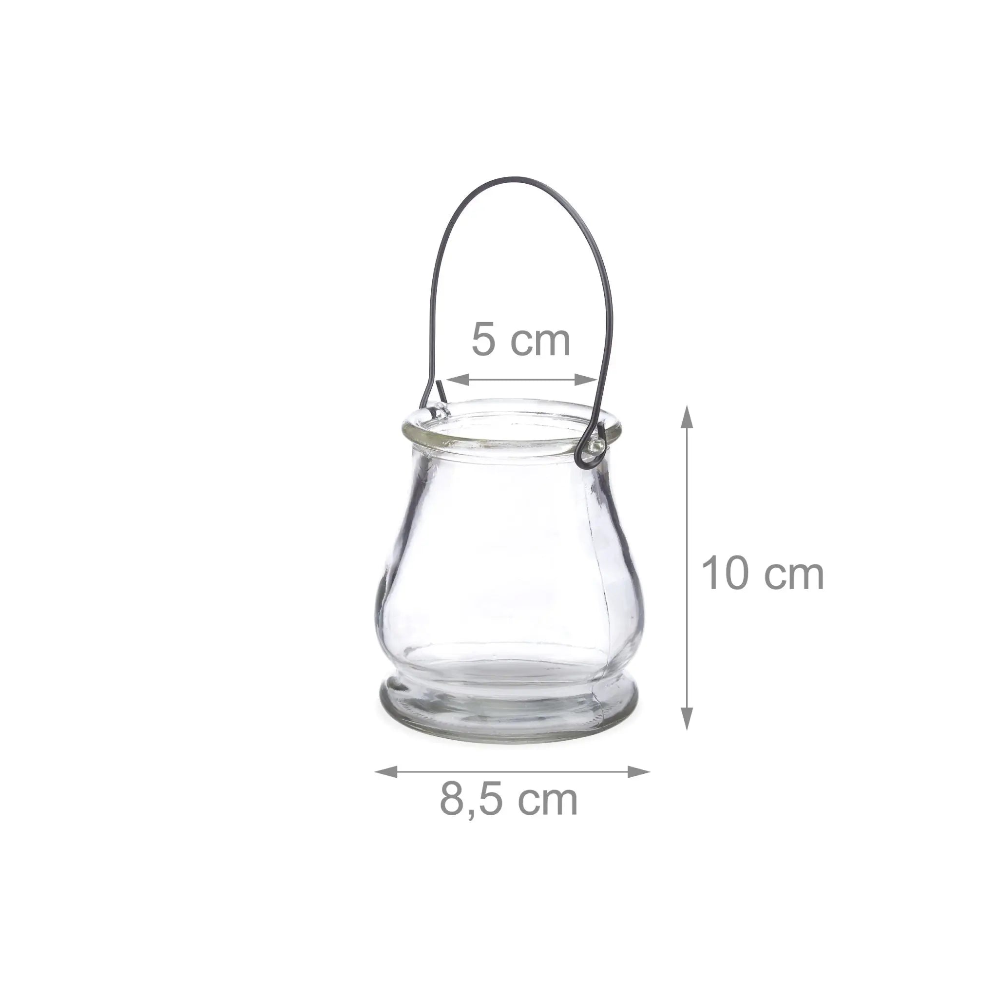 Windlicht Glas 12er-Set Schwarz-Transparent von Relaxdays