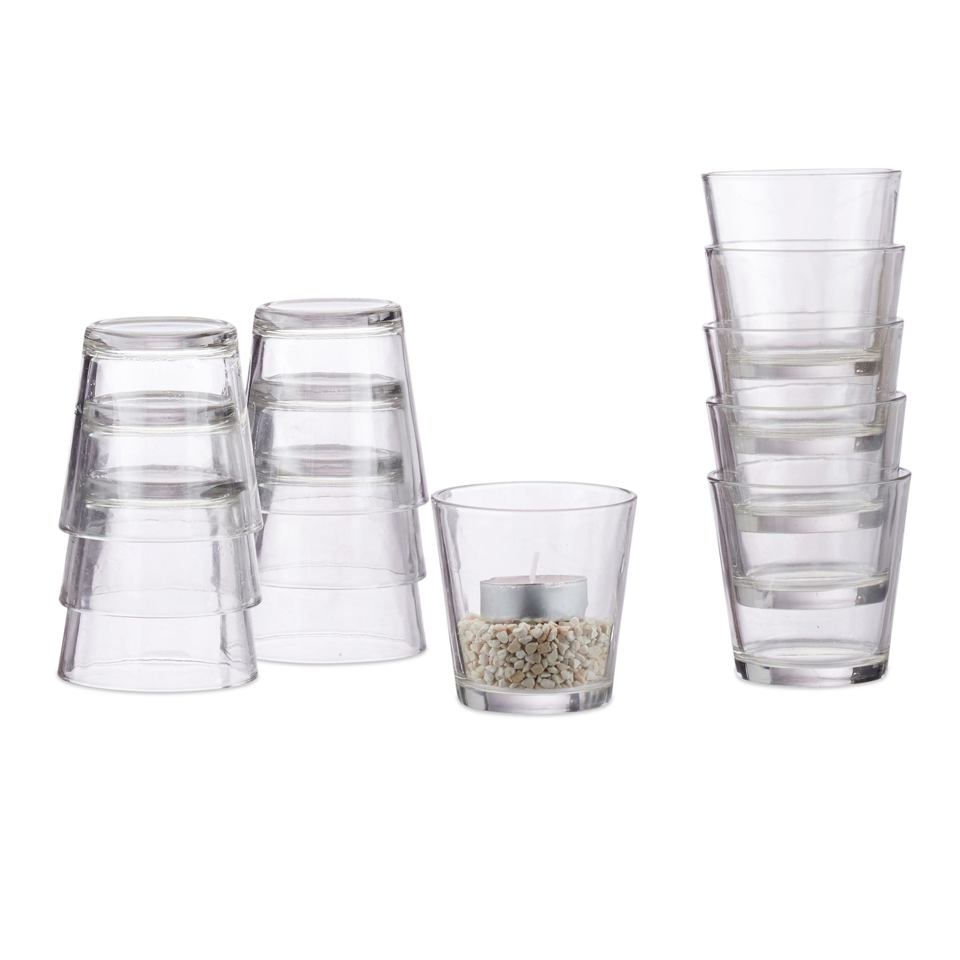Teelichtgläser 12er-Set Transparent von Relaxdays