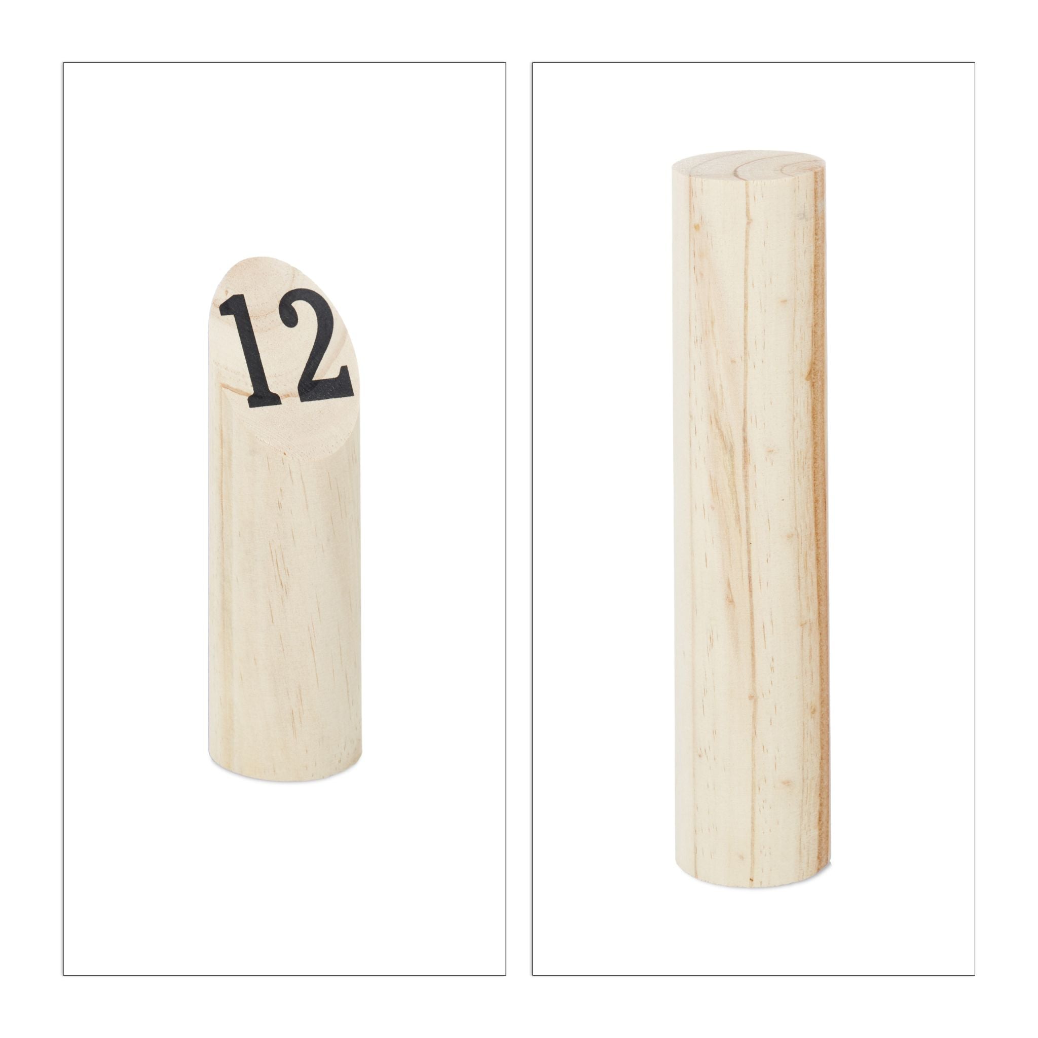 Kubb Wikingerspiel mit Tasche Hellbraun-Schwarz von Relaxdays