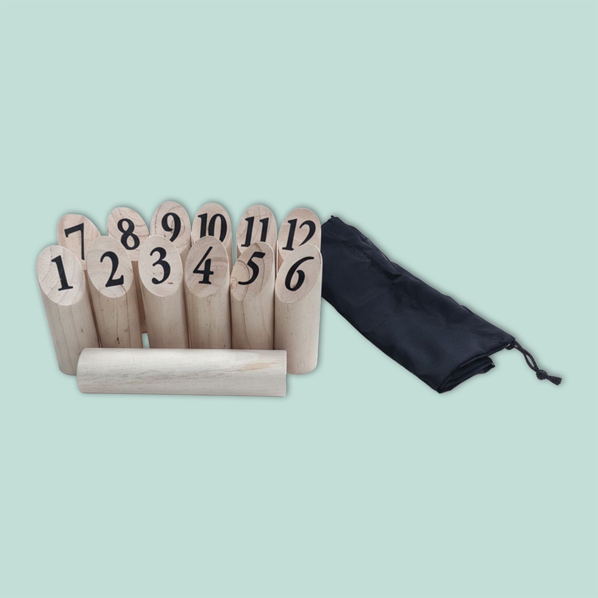 Kubb Wikingerspiel mit Tasche Hellbraun-Schwarz von Relaxdays