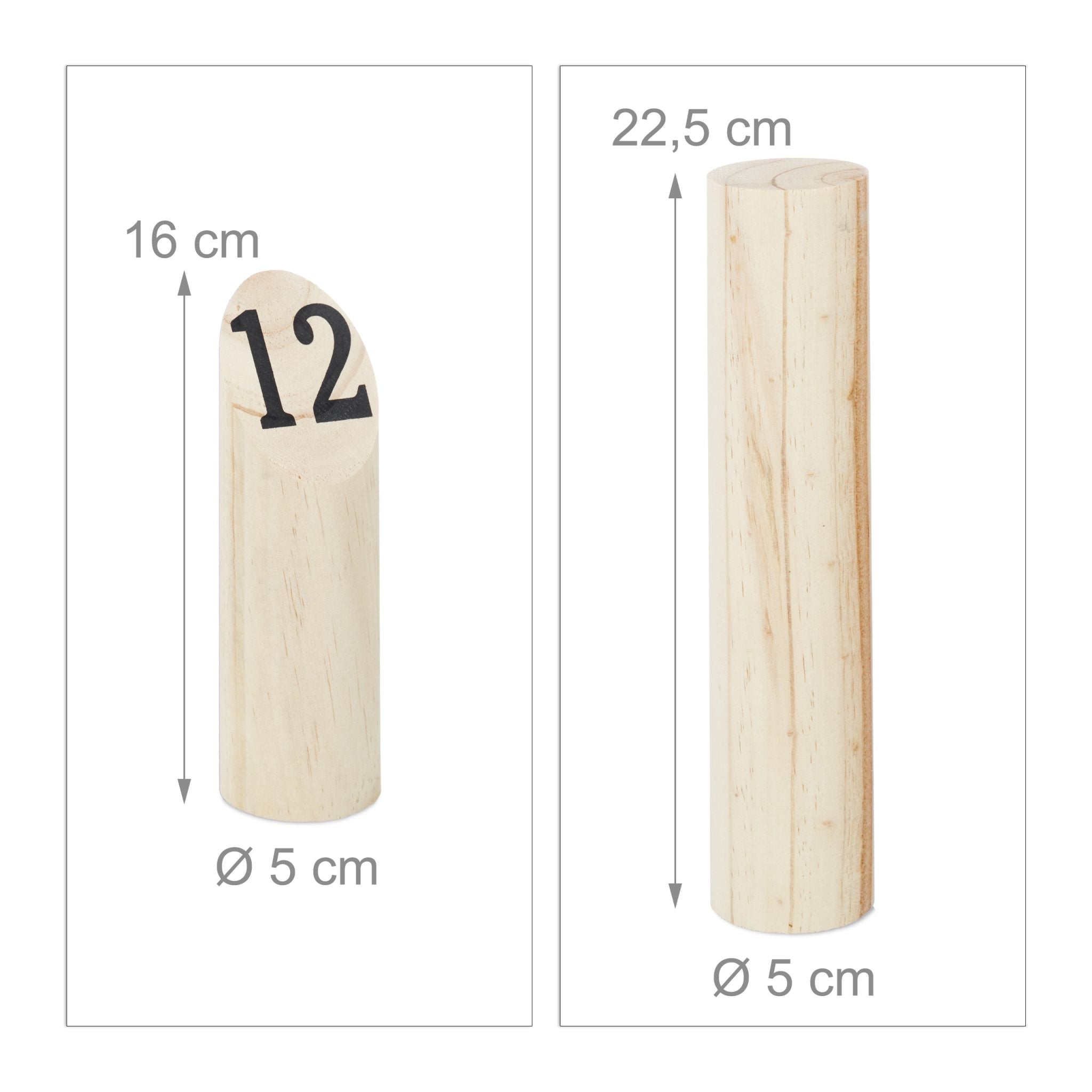 Kubb Wikingerspiel mit Tasche Hellbraun-Schwarz von Relaxdays