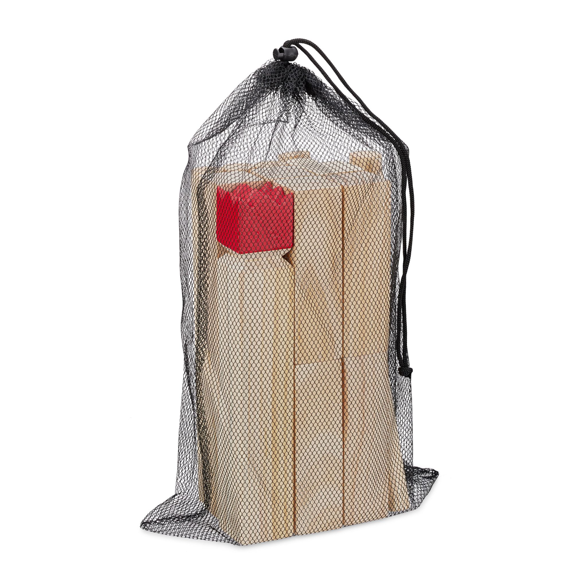 Kubb Wikingerspiel Hellbraun-Rot von Relaxdays