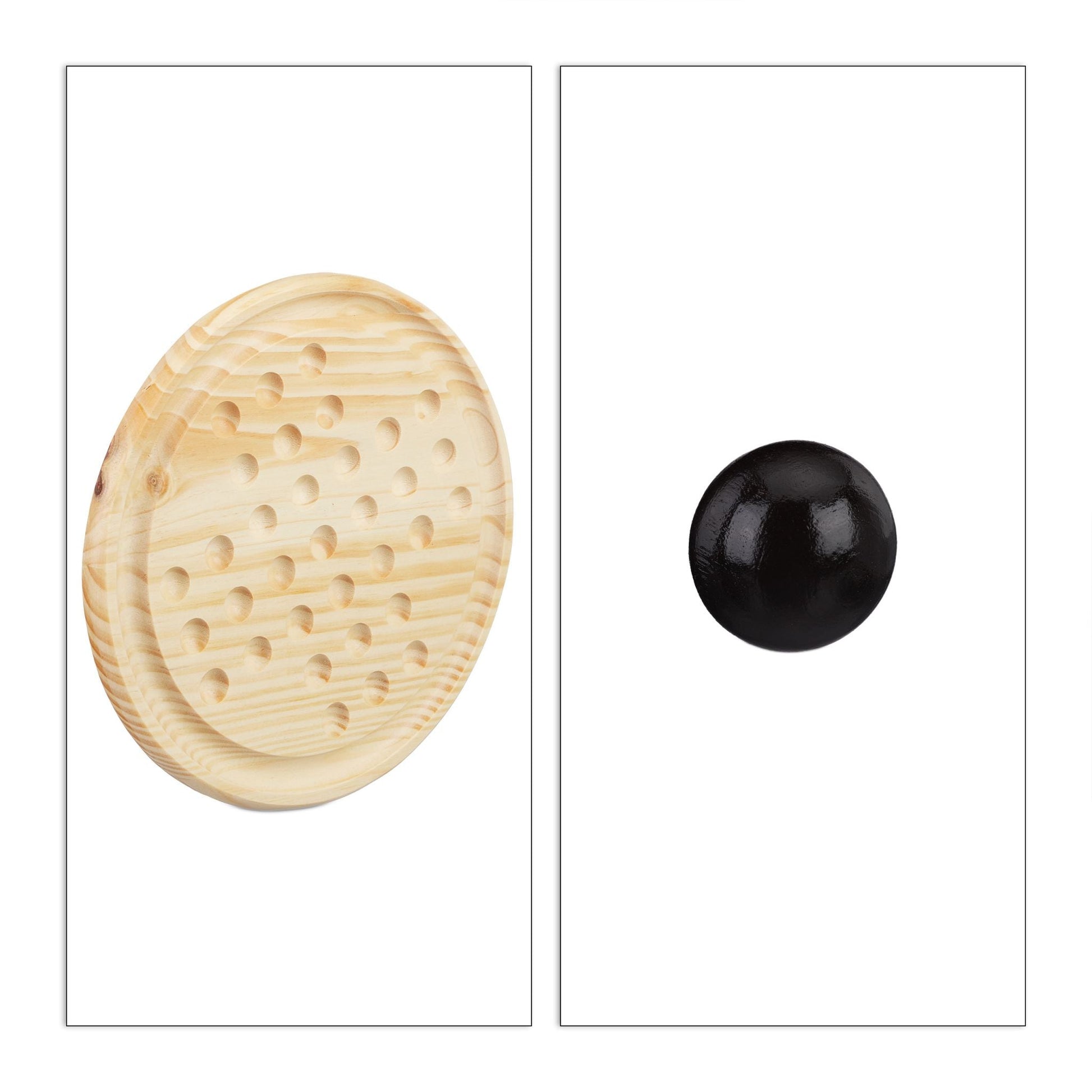 Holz Solitaire Spiel Hellbraun-Schwarz von Relaxdays