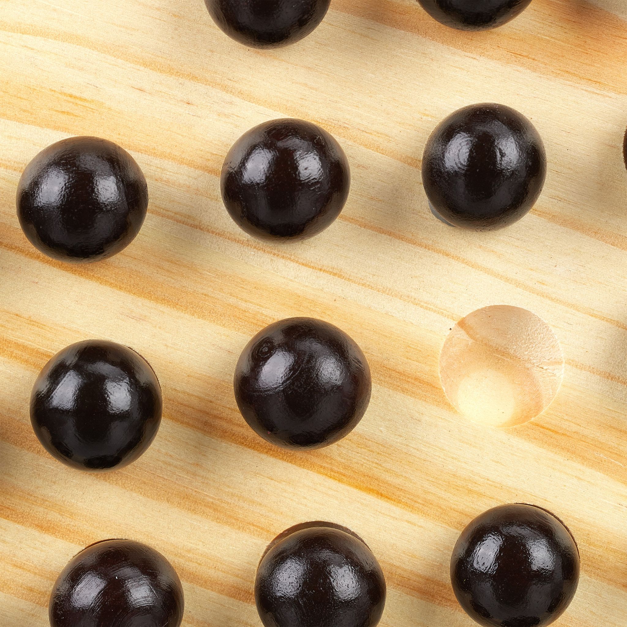 Holz Solitaire Spiel Hellbraun-Schwarz von Relaxdays