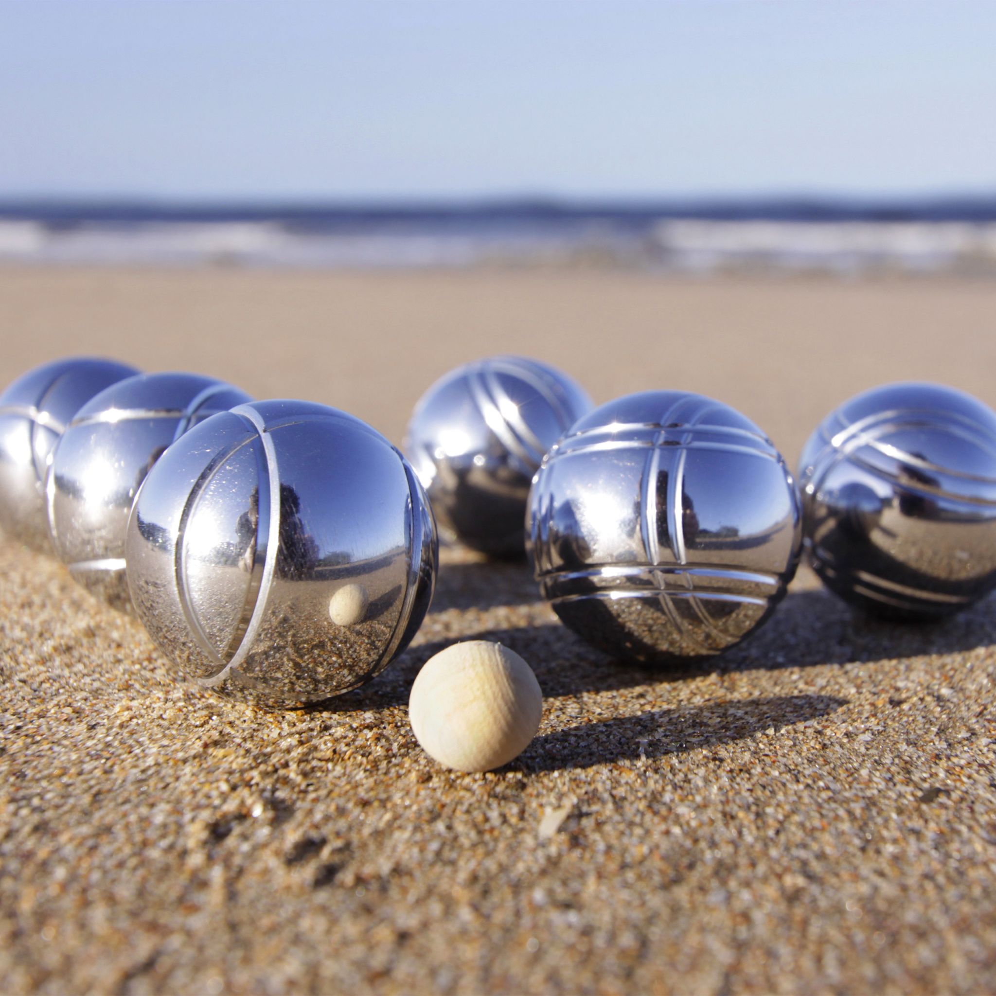 Boule Set mit 6 Kugeln Hellbraun-Schwarz-Silber von Relaxdays