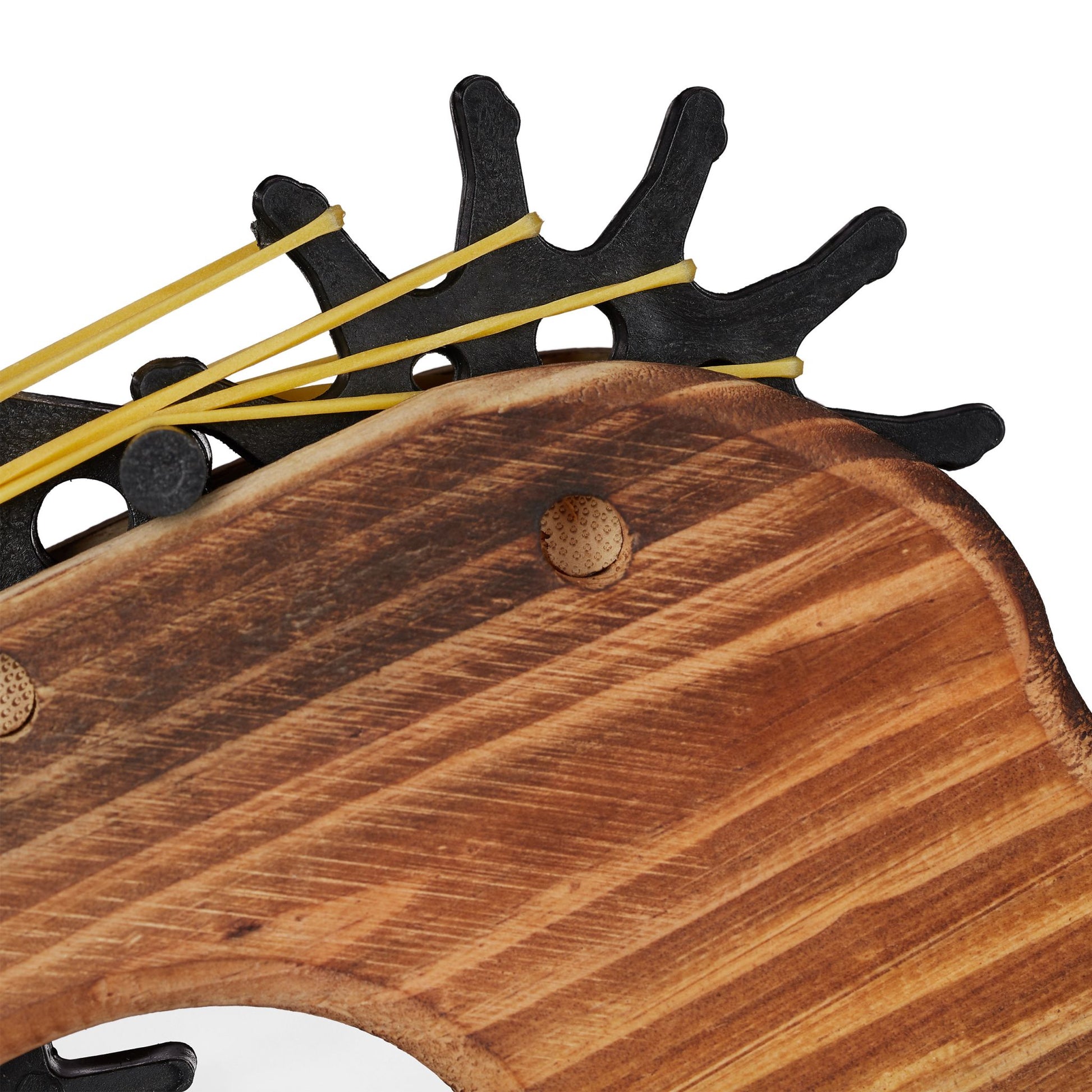 Gummiband Pistole Holz Hellbraun-Schwarz von Relaxdays