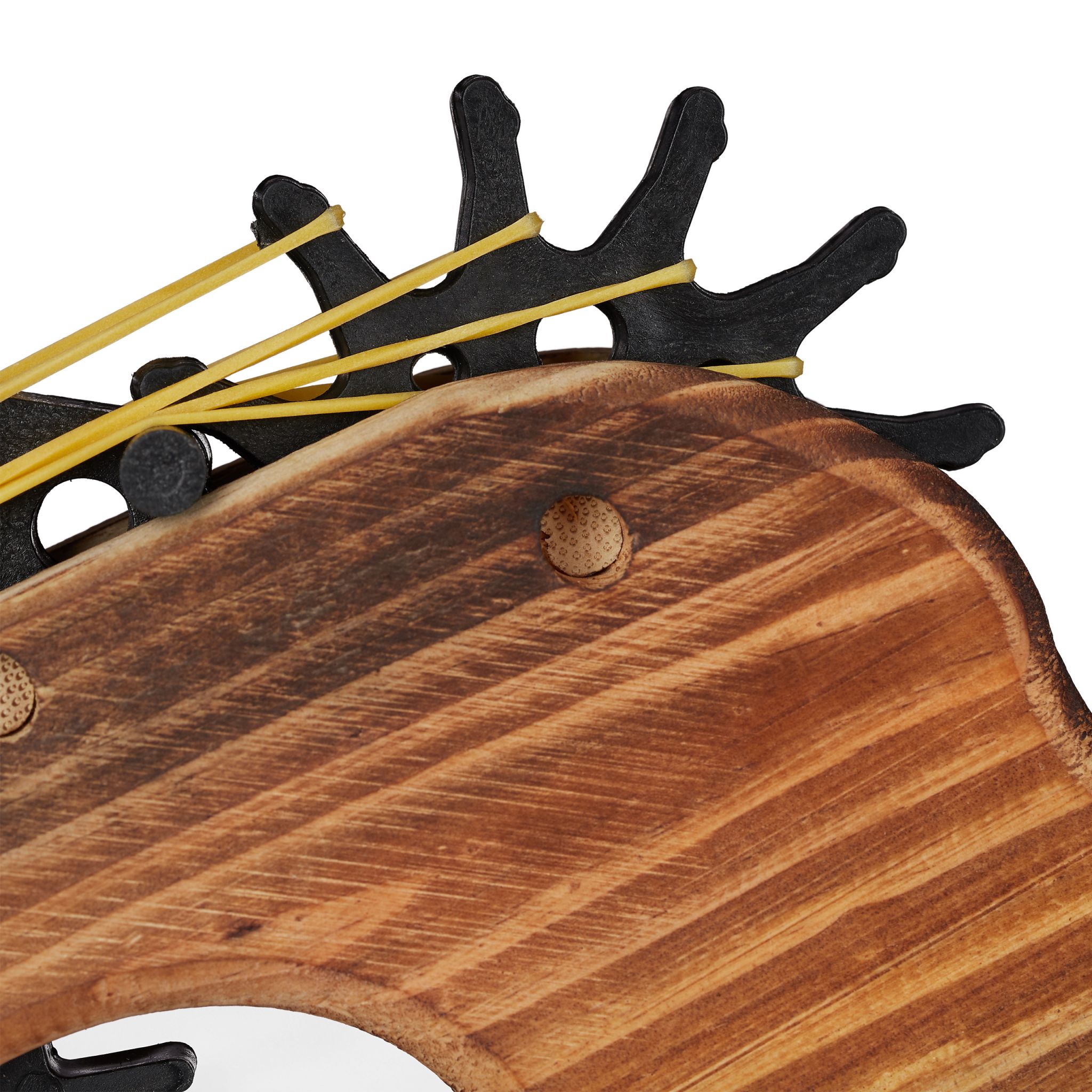 Gummiband Pistole Holz Hellbraun-Schwarz von Relaxdays