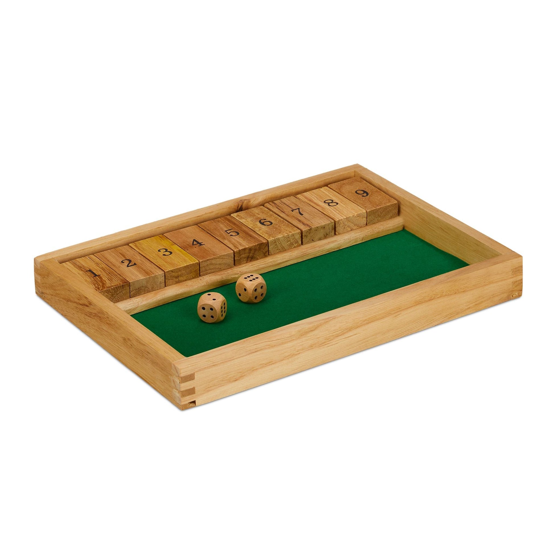 Shut The Box Dunkelgrün-Hellbraun von Relaxdays