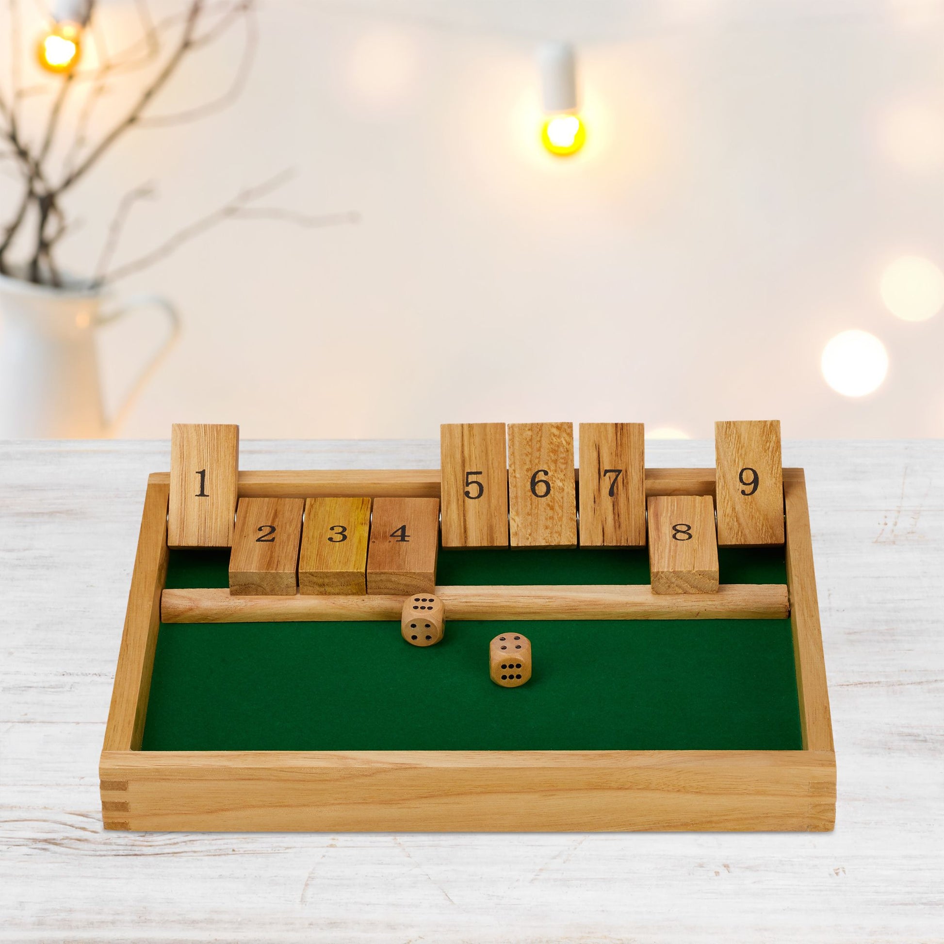 Shut The Box Dunkelgrün-Hellbraun von Relaxdays