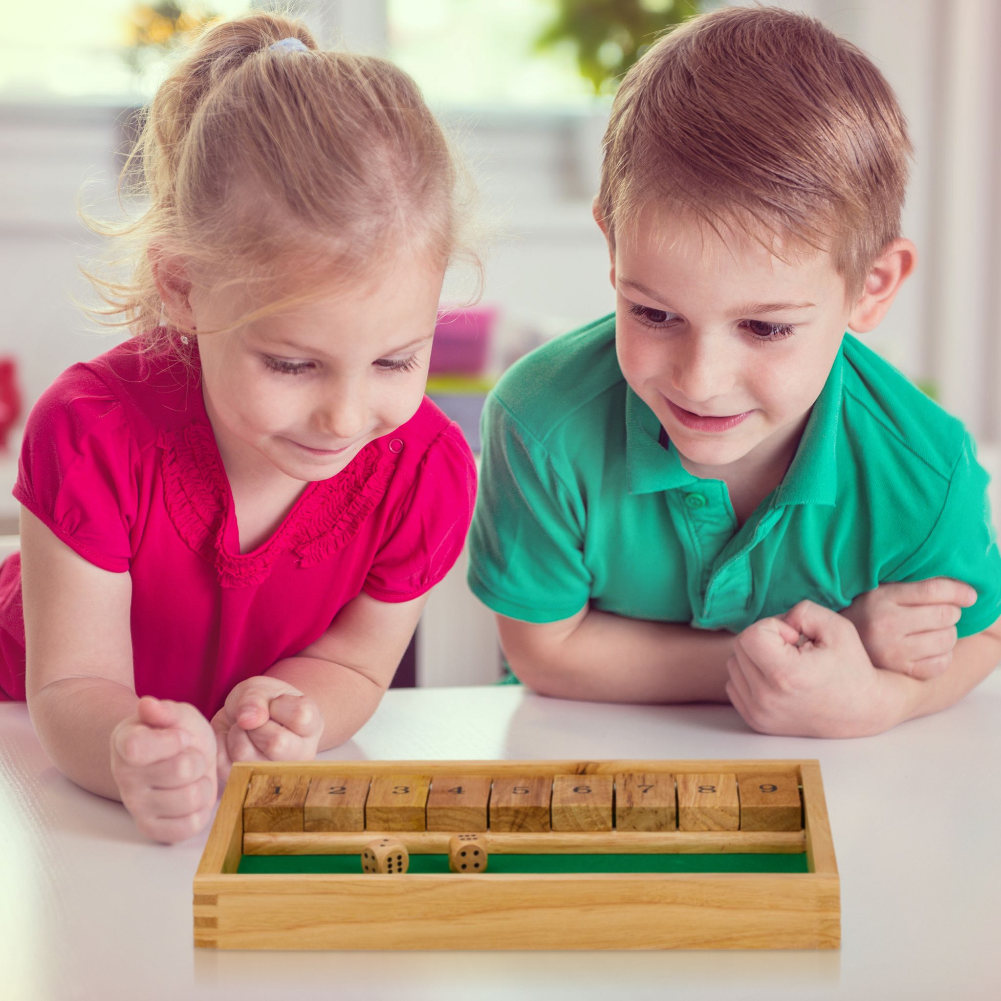 Shut The Box Dunkelgrün-Hellbraun von Relaxdays