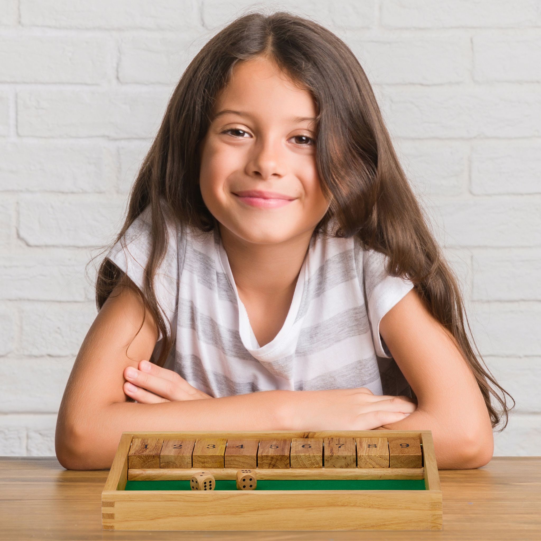 Shut The Box Dunkelgrün-Hellbraun von Relaxdays