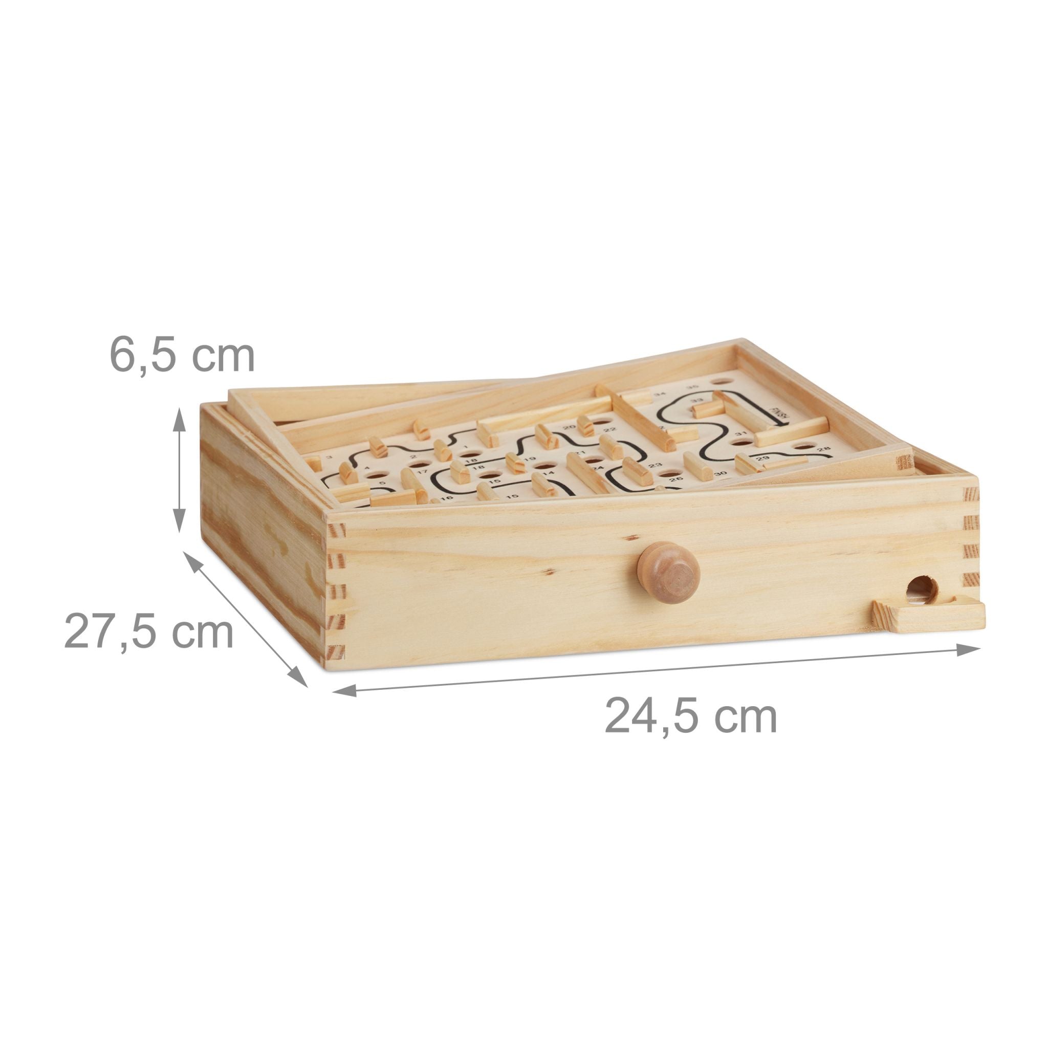 Holz Labyrinth Spiel Hellbraun-Schwarz von Relaxdays