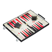 Backgammon Koffer Weiss-Rot-Schwarz von Relaxdays