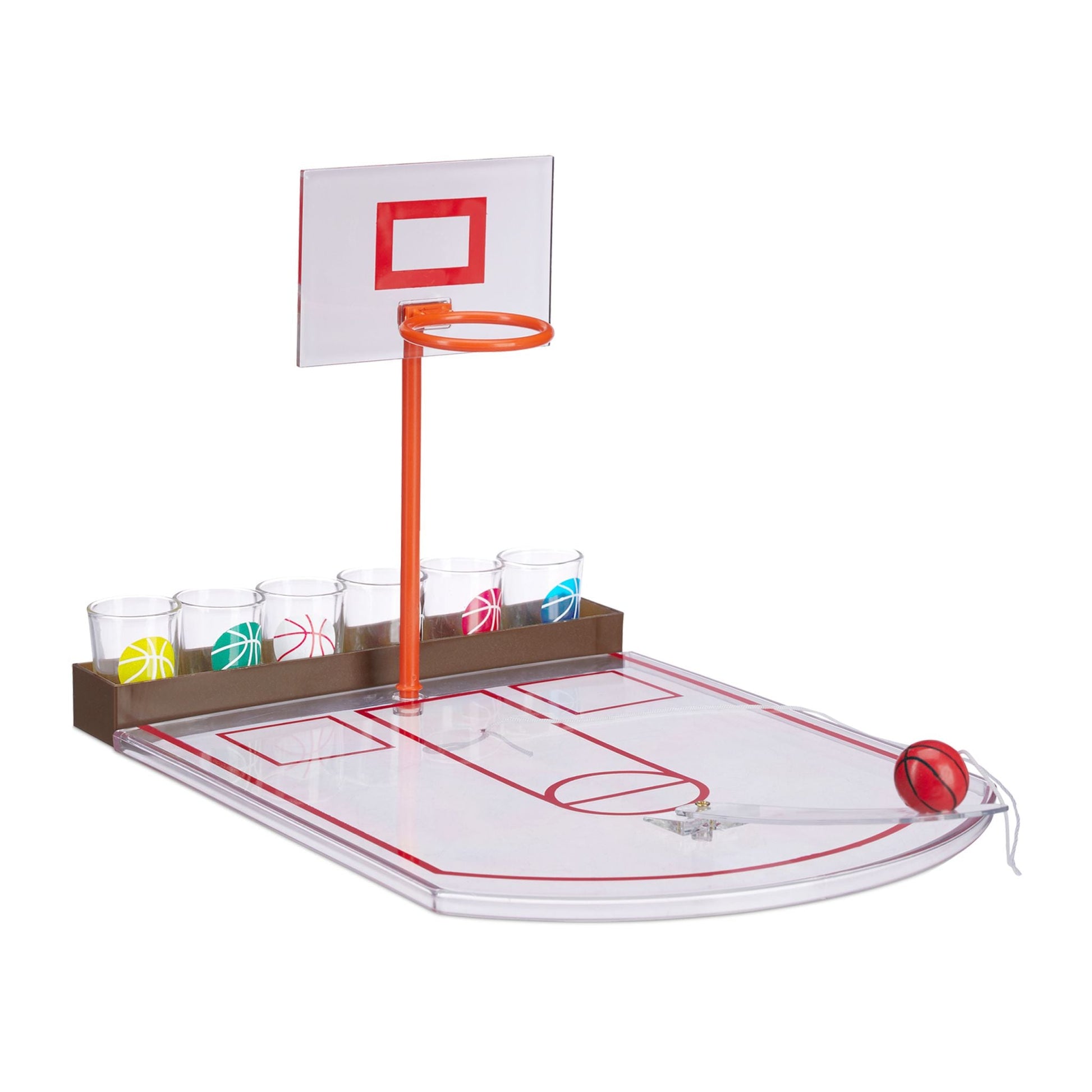 Basketball Trinkspiel Weiss-Braun-Rot von Relaxdays