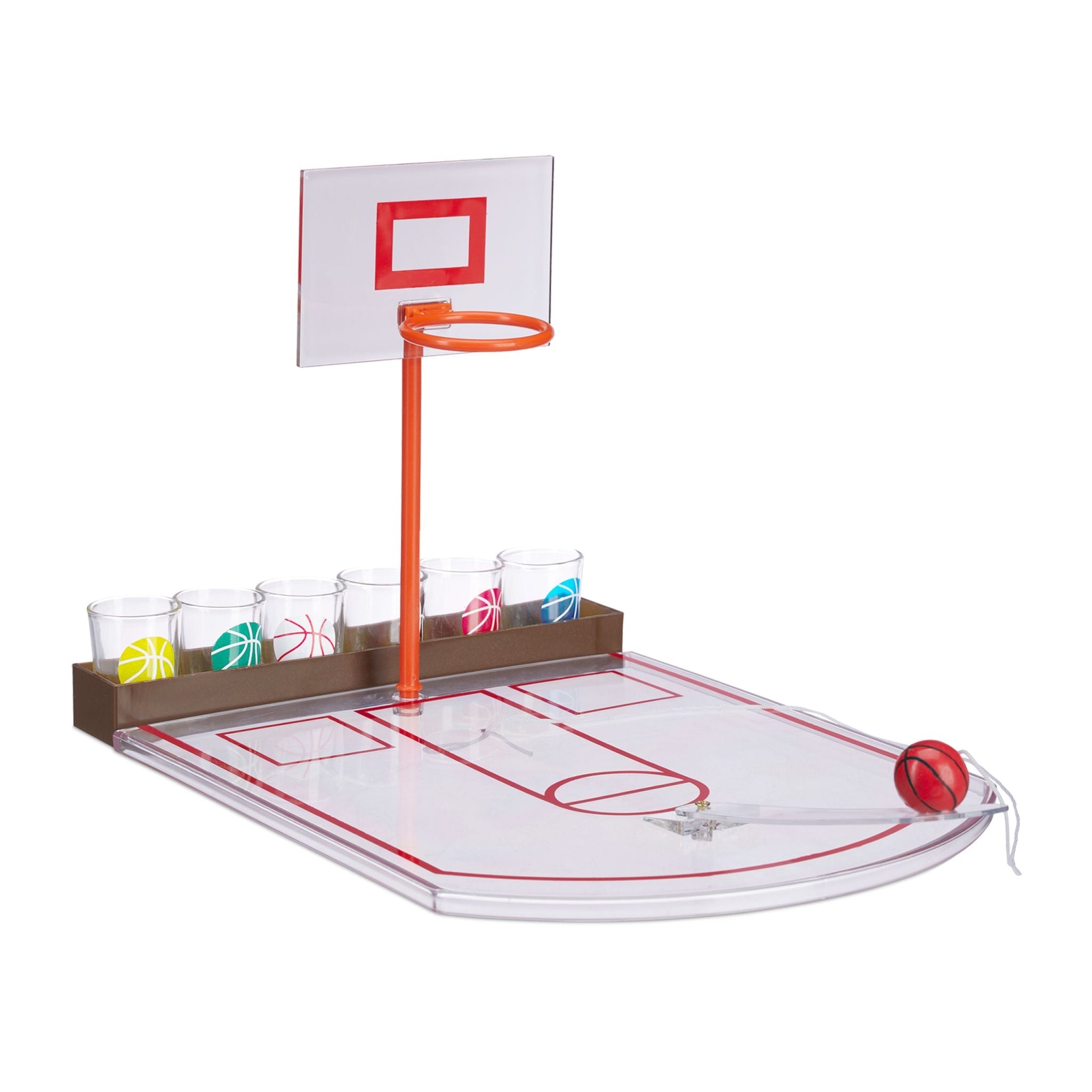 Basketball Trinkspiel Weiss-Braun-Rot von Relaxdays